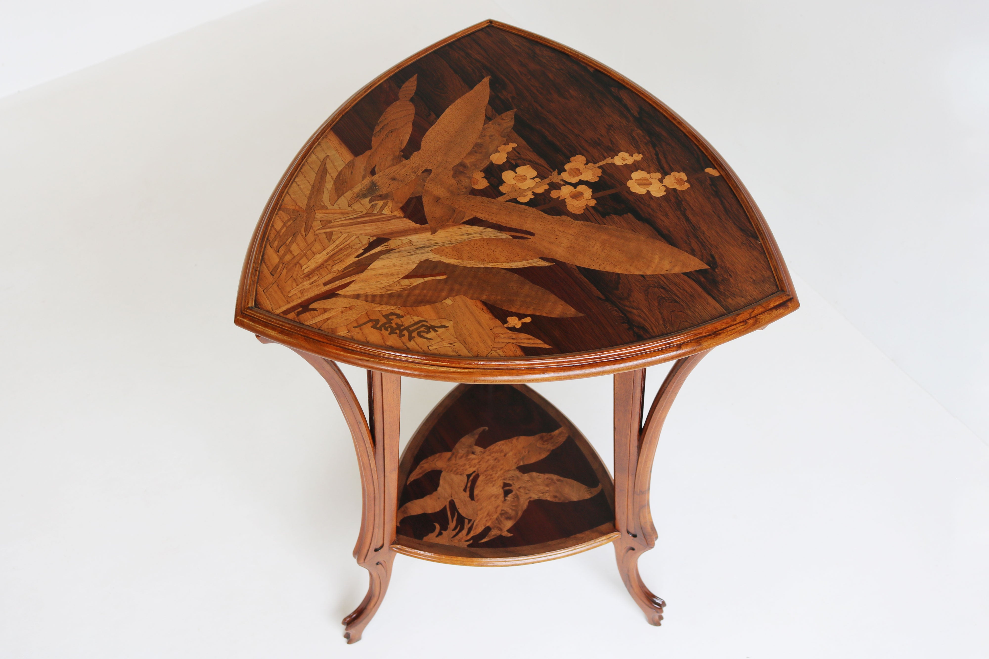 Antique Art Nouveau side table / gueridon by Emile Gallé 1905