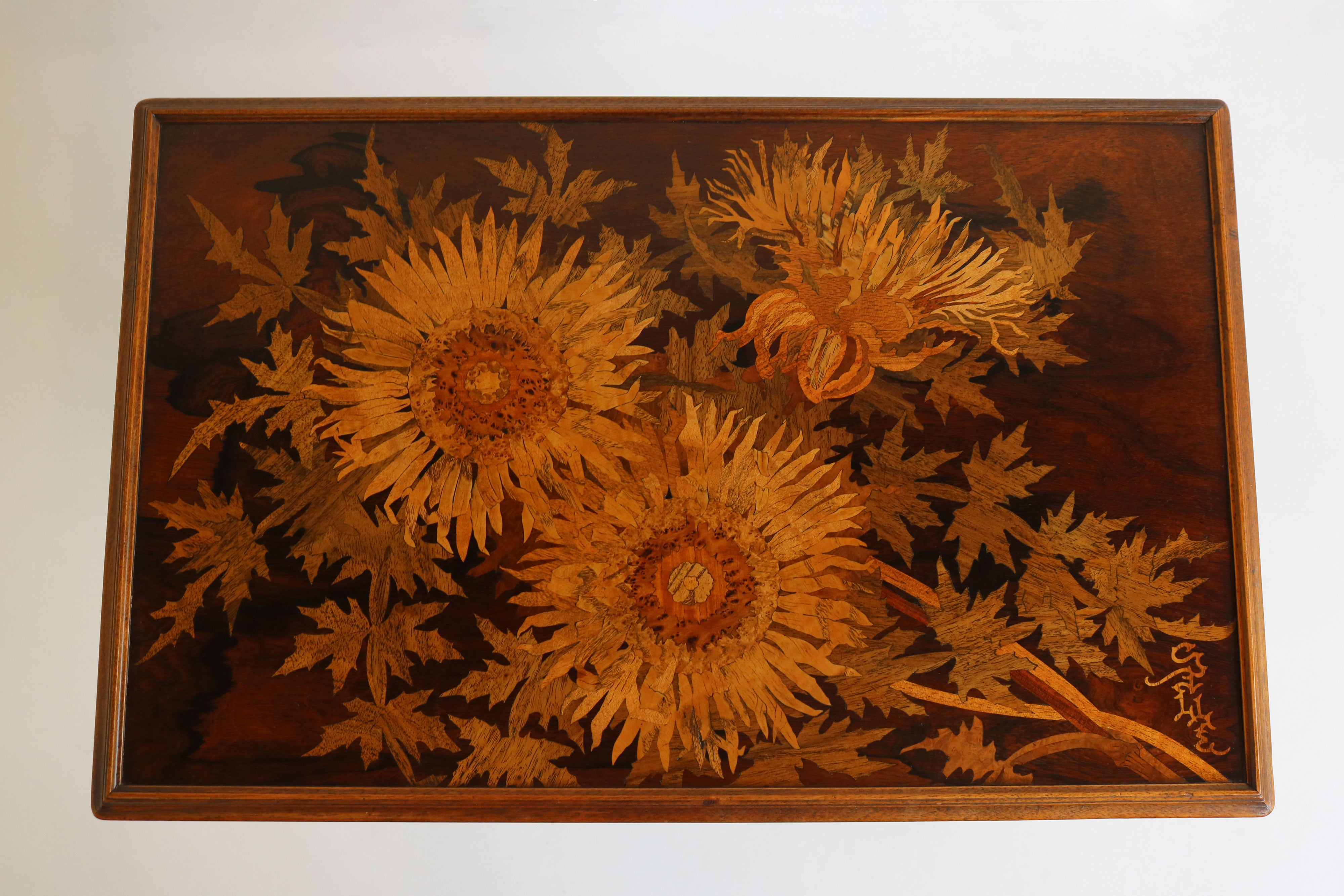 Exquisite ''Thistle'' nesting table set by Emile Gallé 1900