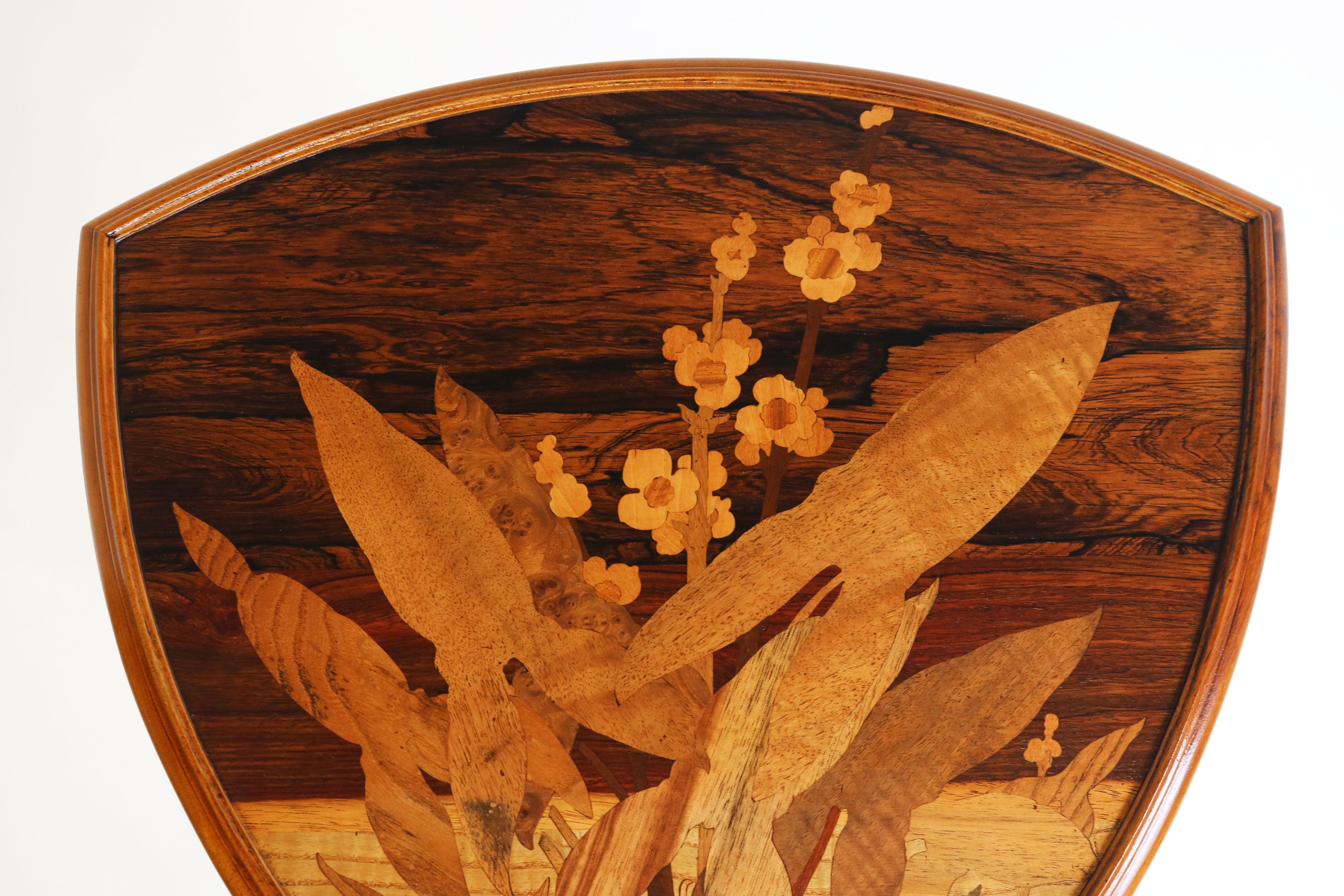 Antique Art Nouveau side table / gueridon by Emile Gallé 1905