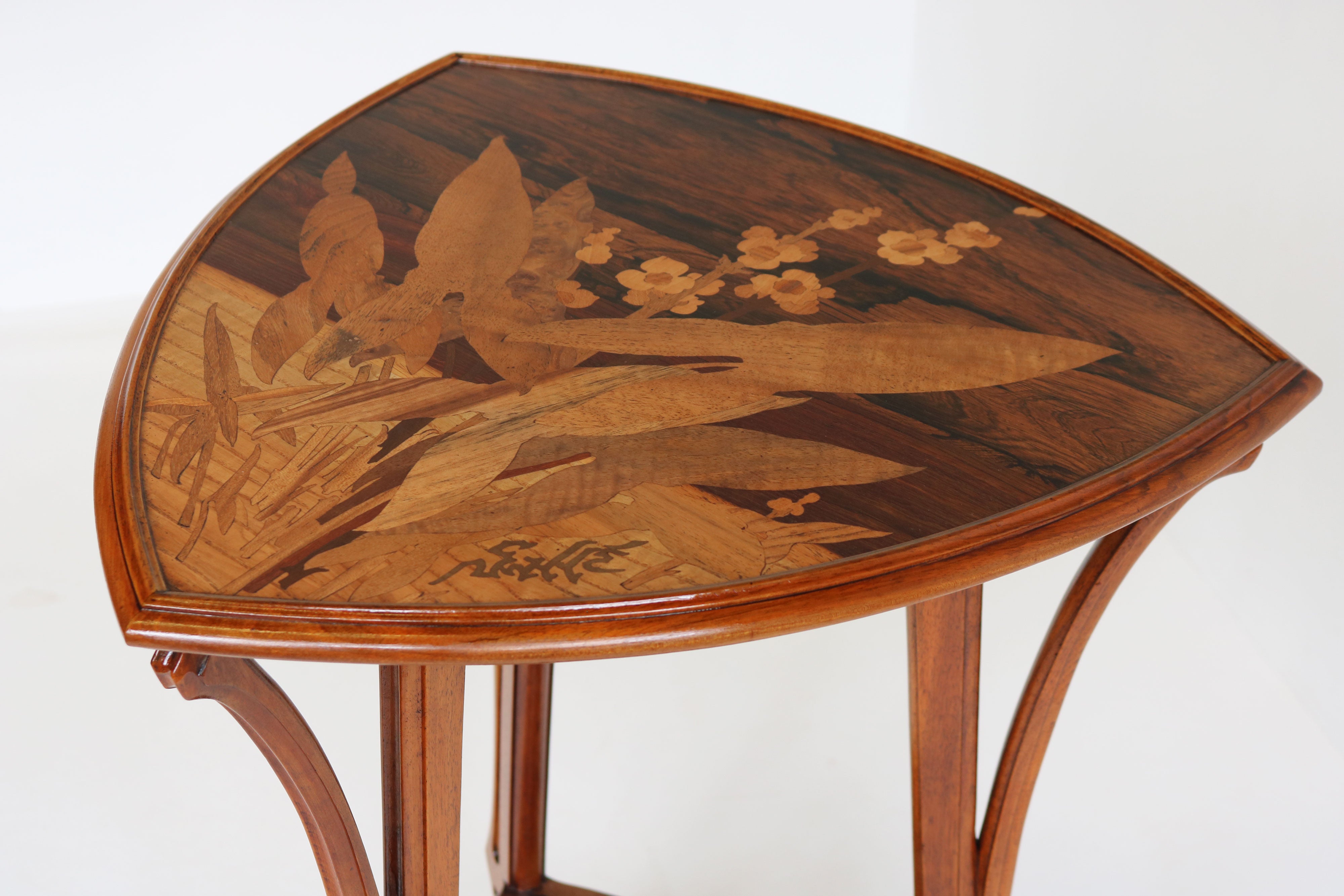 Antique Art Nouveau side table / gueridon by Emile Gallé 1905