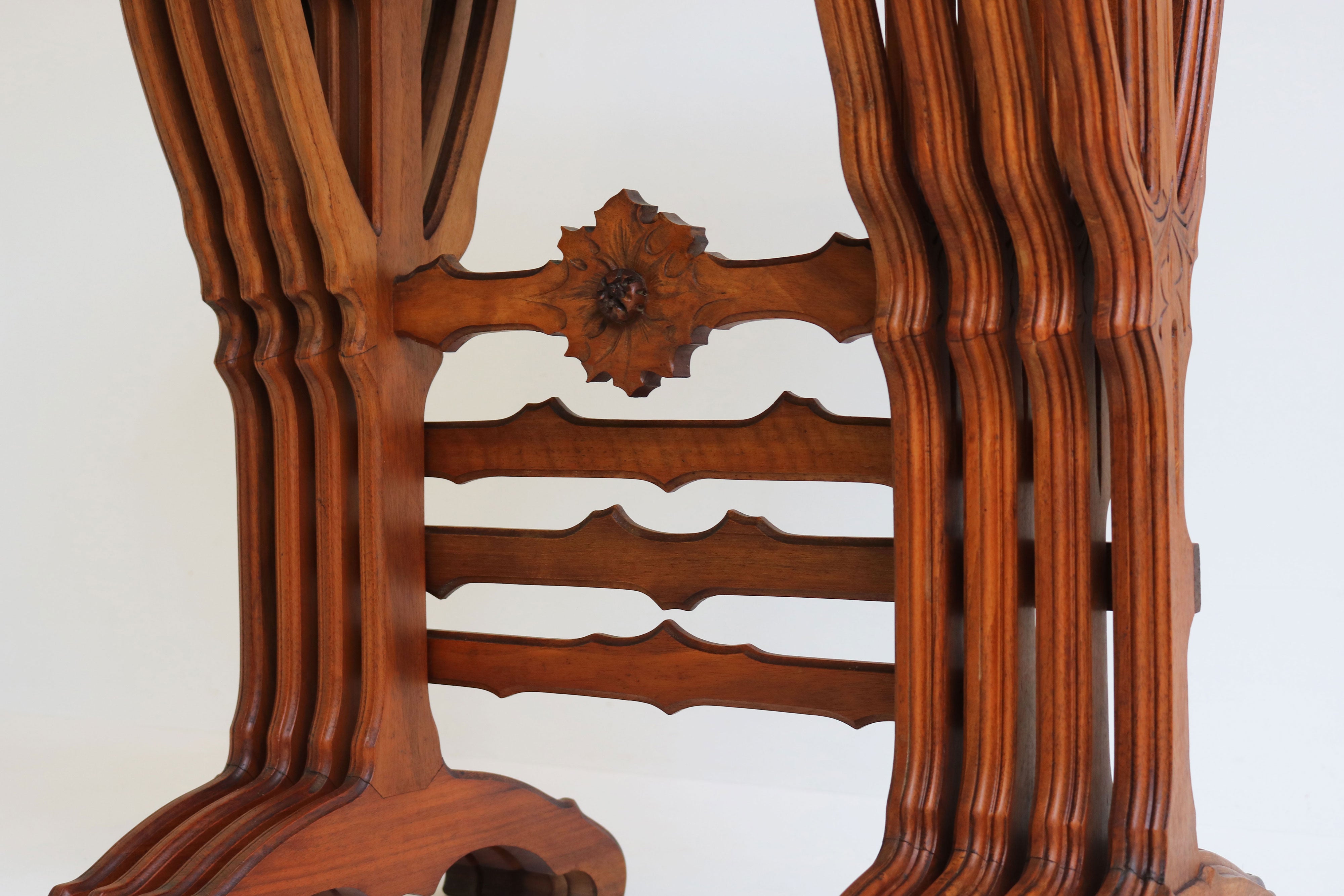 Exquisite ''Thistle'' nesting table set by Emile Gallé 1900