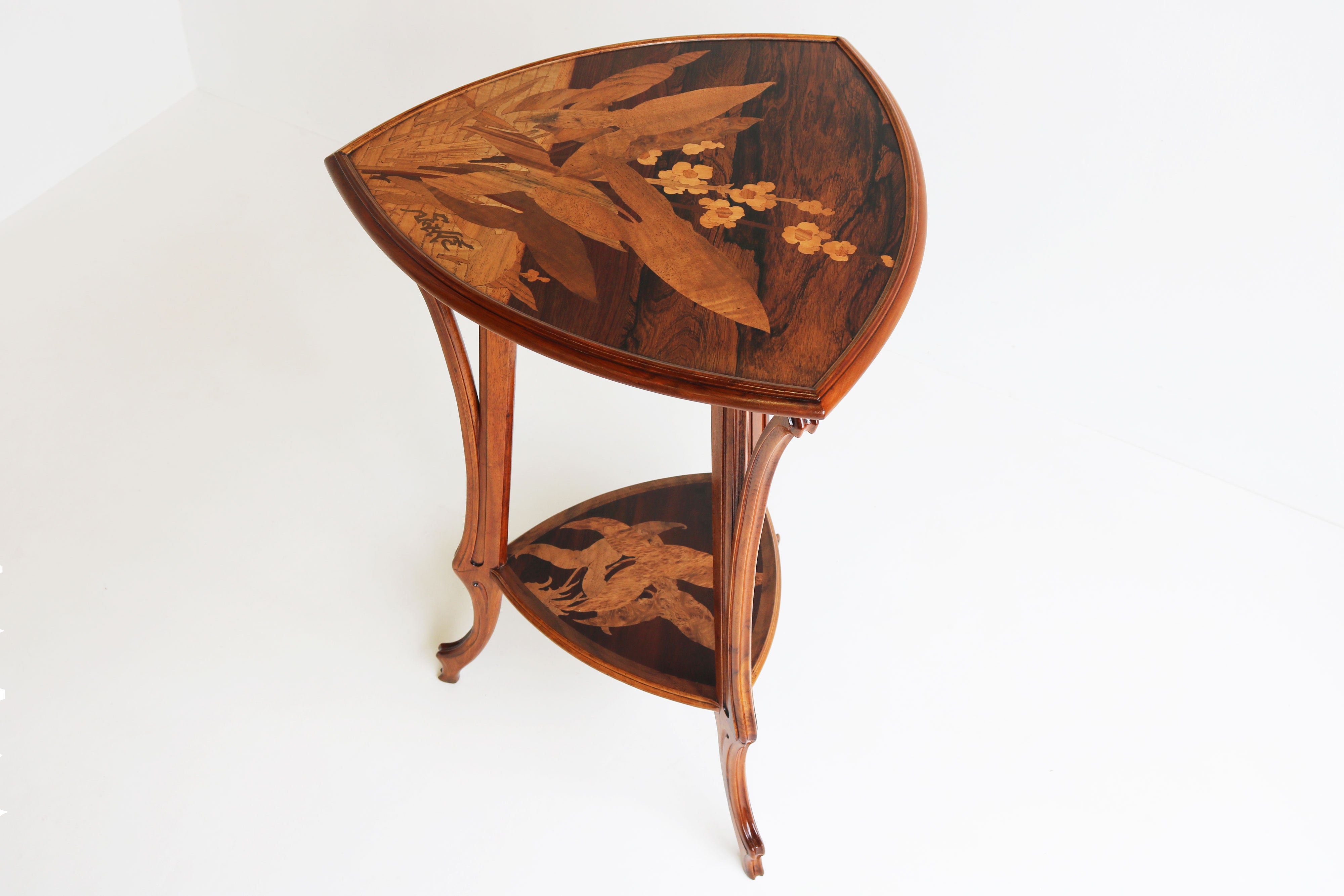 Antique Art Nouveau side table / gueridon by Emile Gallé 1905