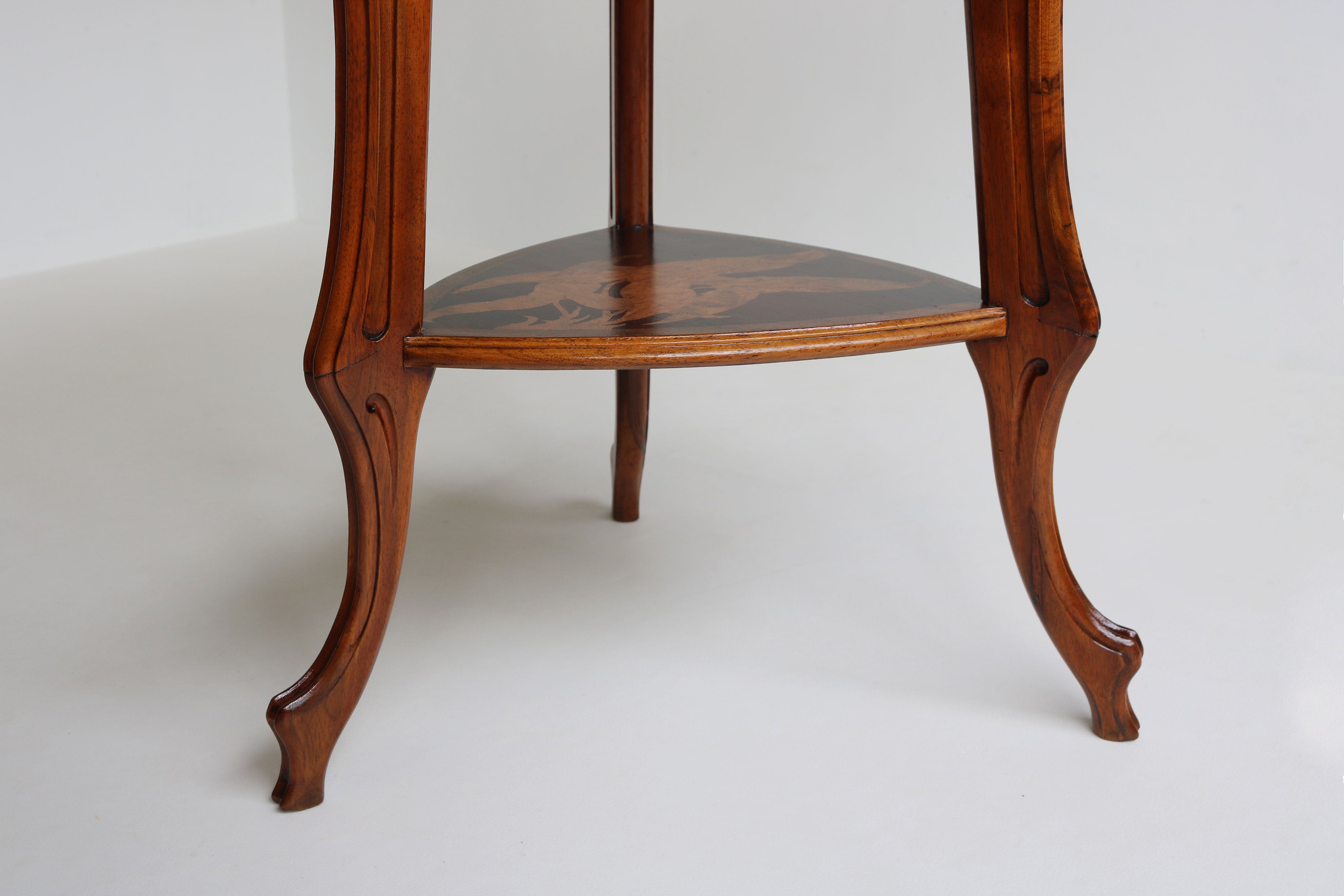 Antique Art Nouveau side table / gueridon by Emile Gallé 1905
