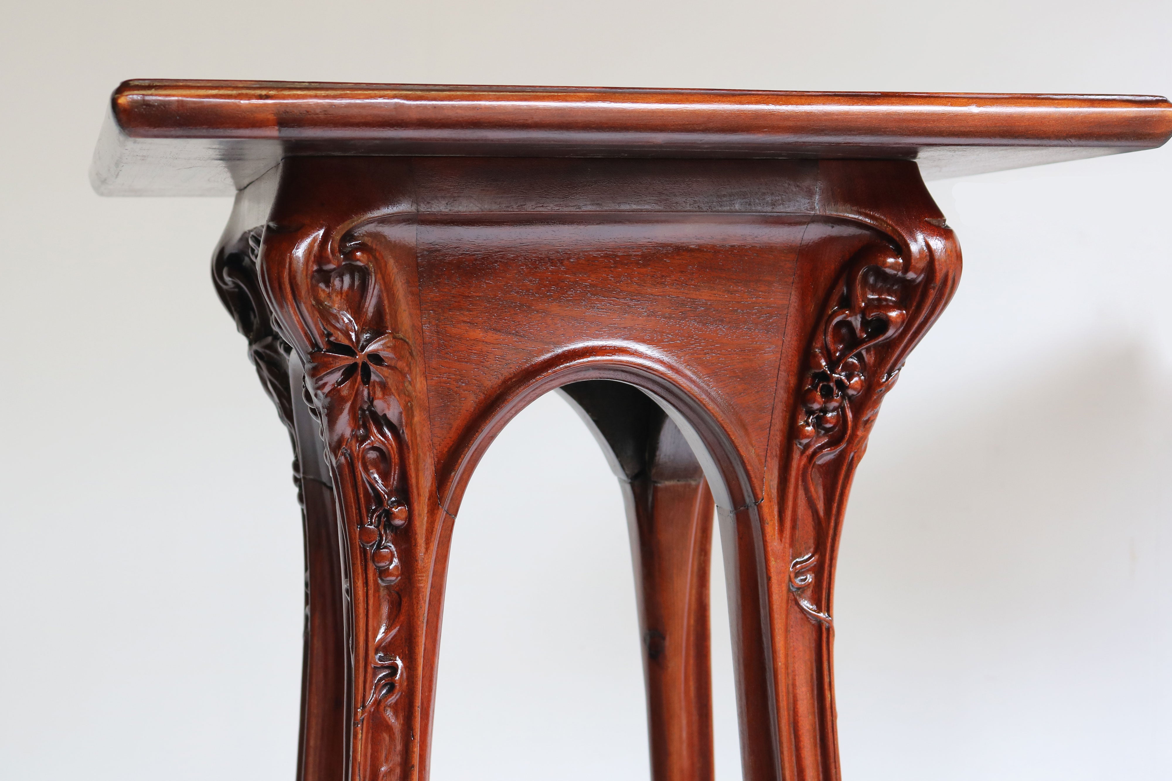 Pair of Plant Stands by Louis Majorelle 1907 Mahogany #1