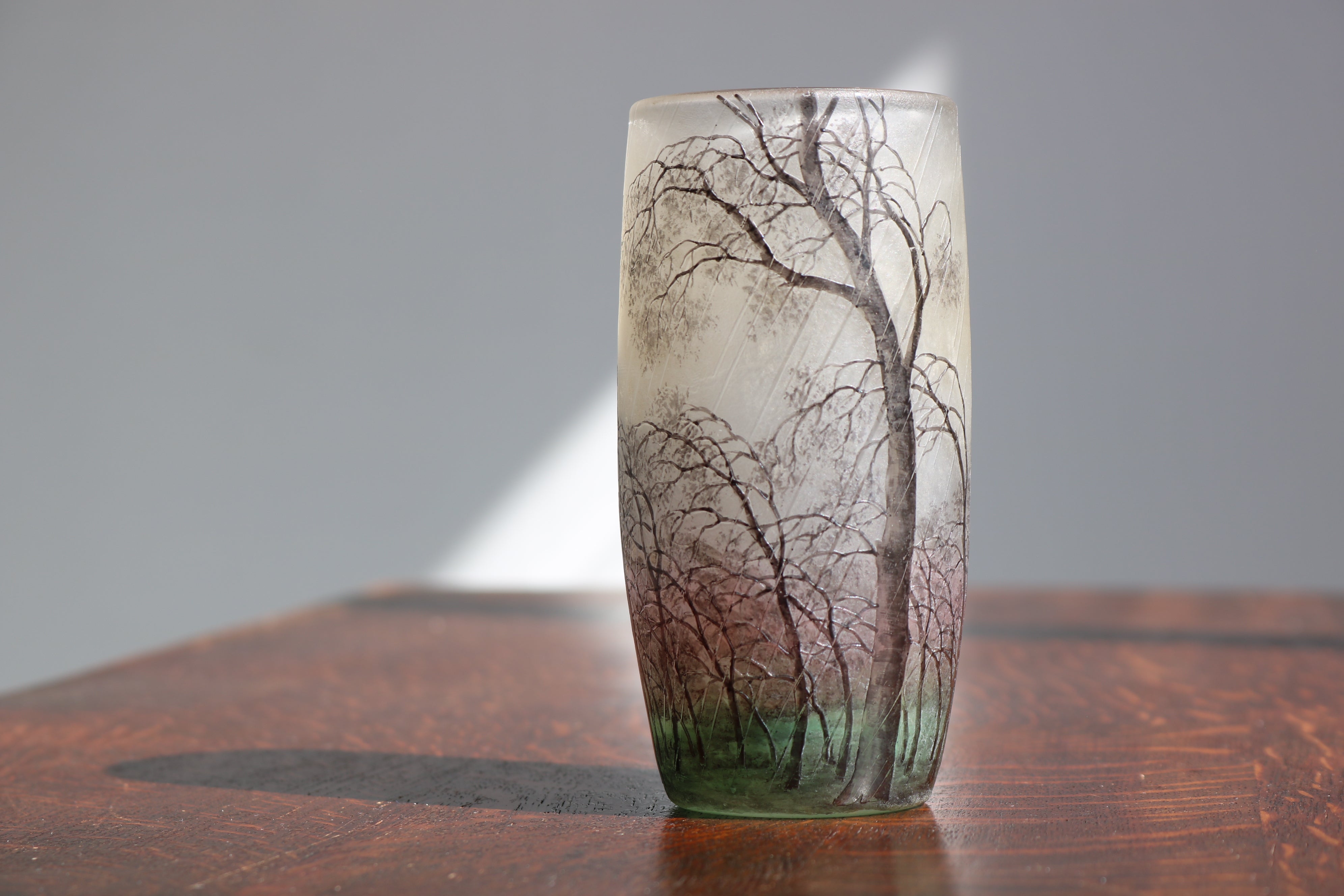 Stunning Daum Nancy ''Paysage de Pluie'' vase (rain scene) 1900