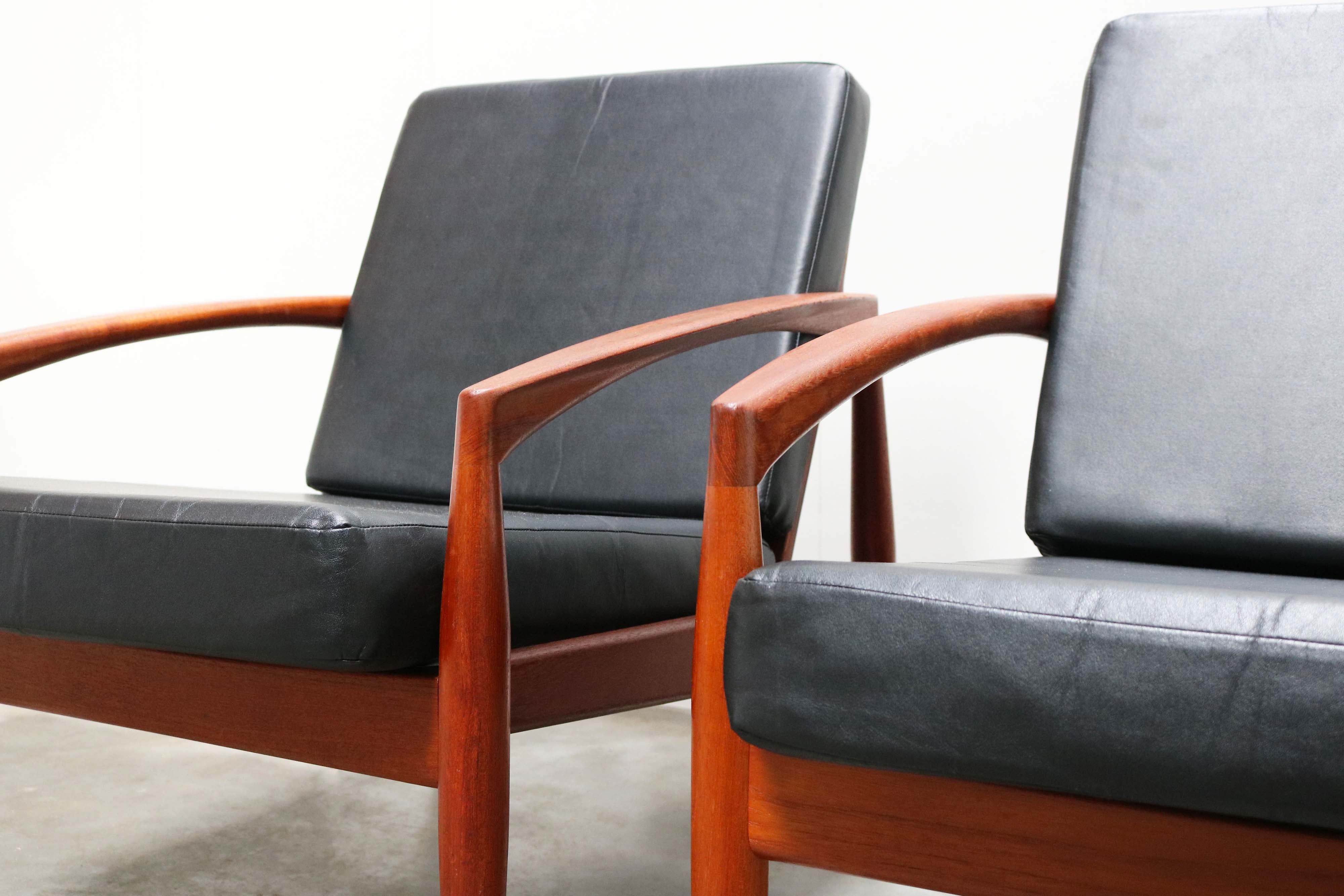 Pair of Danish lounge chairs ''Paper Knife'' by Kai Kristiansen 1960