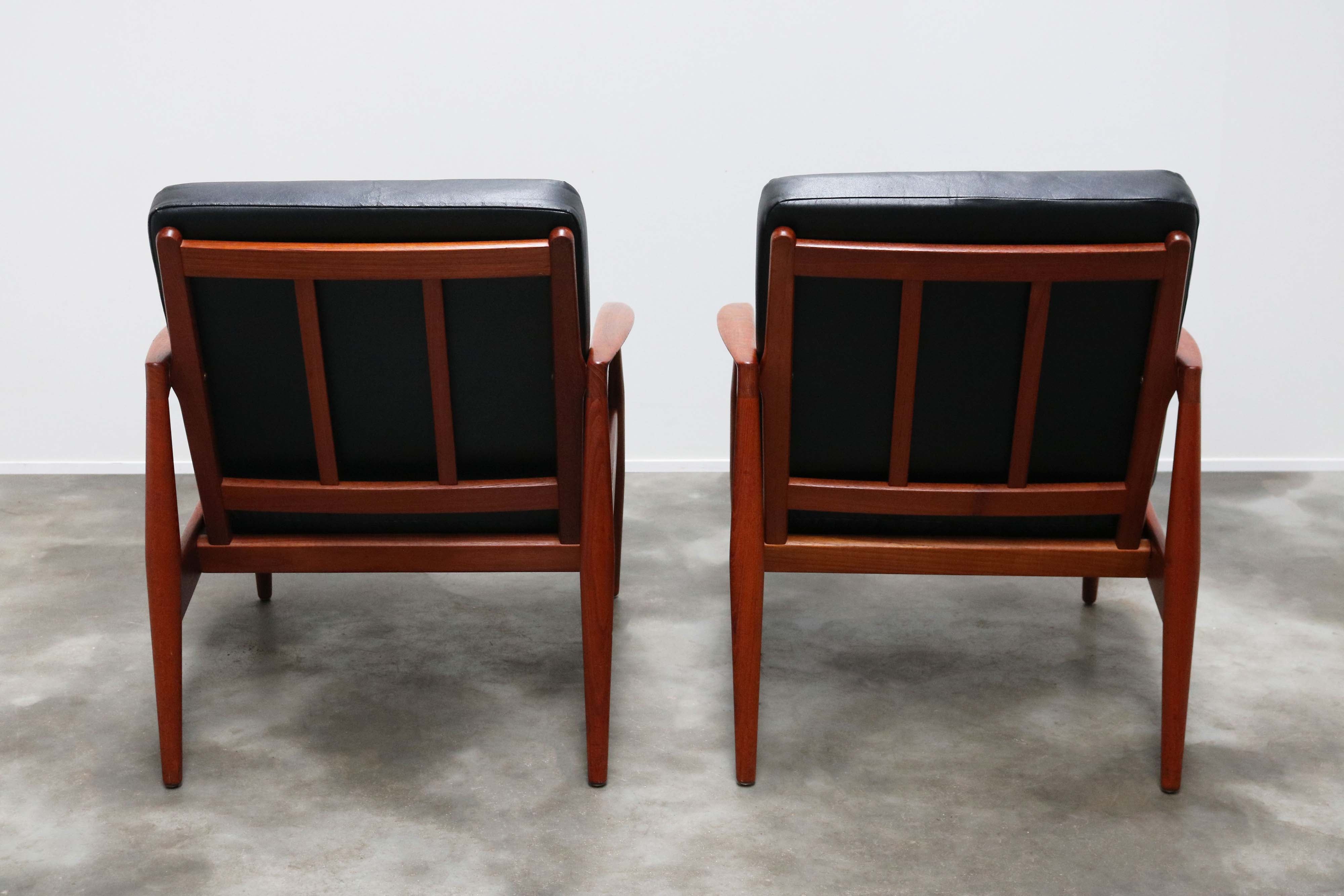 Pair of Danish lounge chairs ''Paper Knife'' by Kai Kristiansen 1960