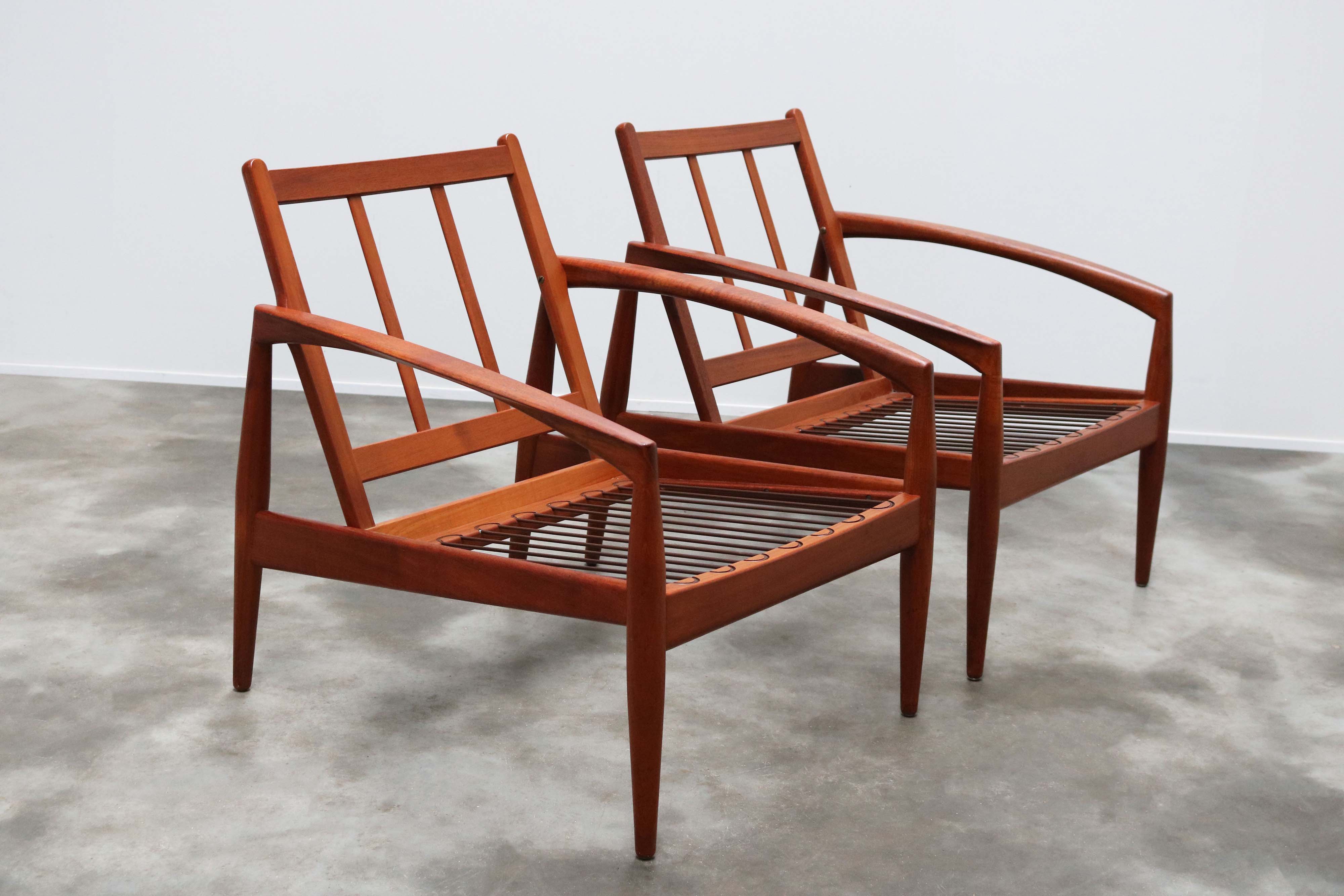 Pair of Danish lounge chairs ''Paper Knife'' by Kai Kristiansen 1960