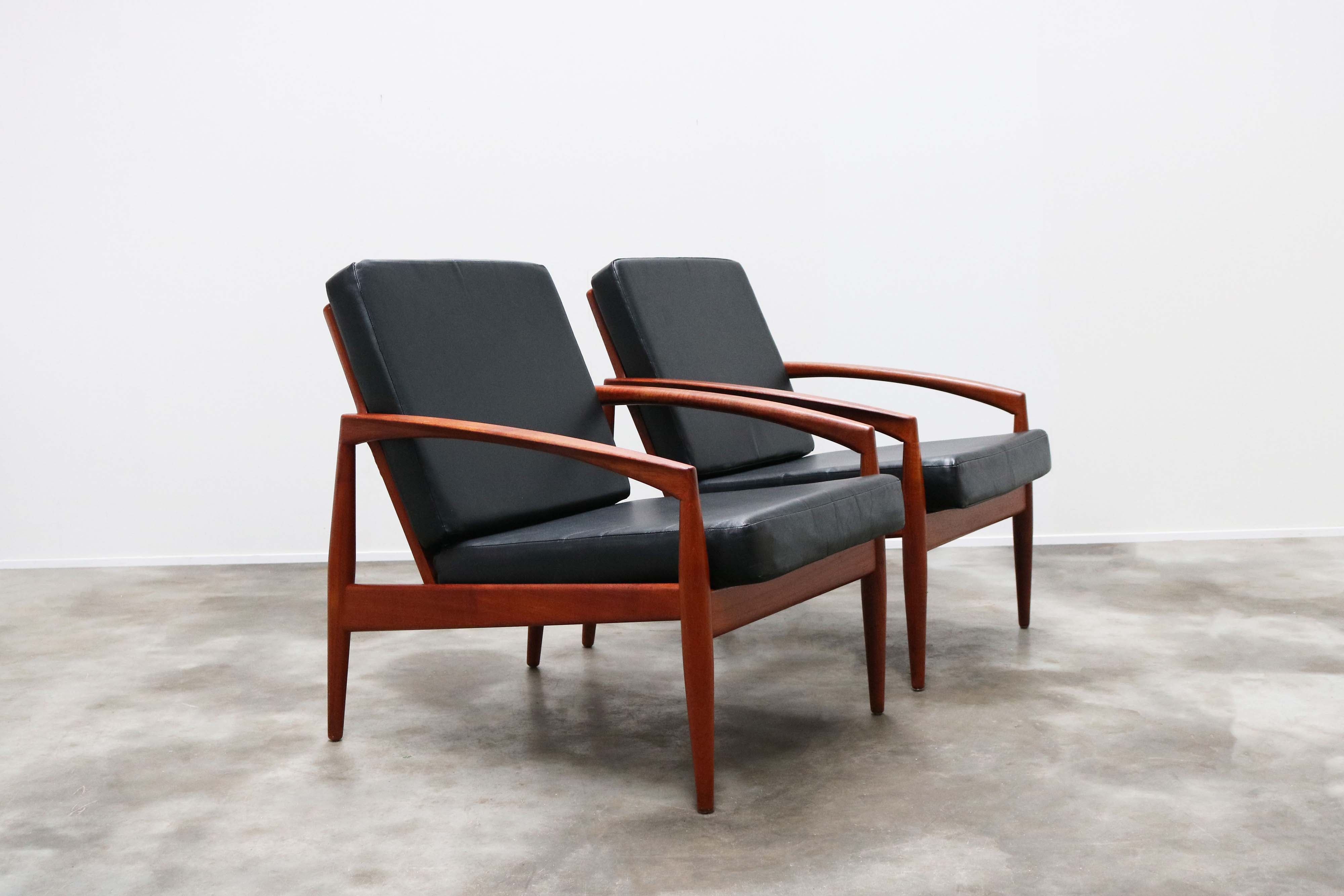 Pair of Danish lounge chairs ''Paper Knife'' by Kai Kristiansen 1960