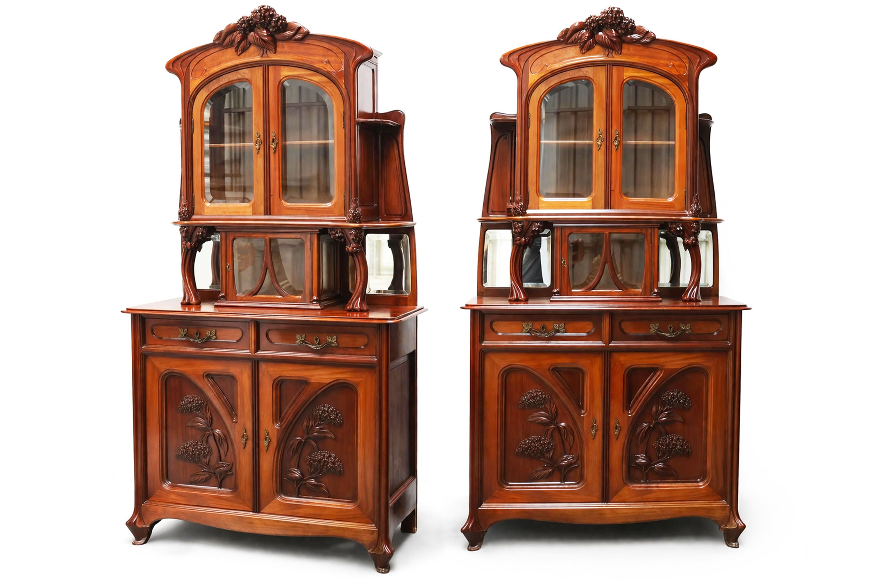 Pair of Art Nouveau buffet cabinet by Maison Gouffe Jeune 1902