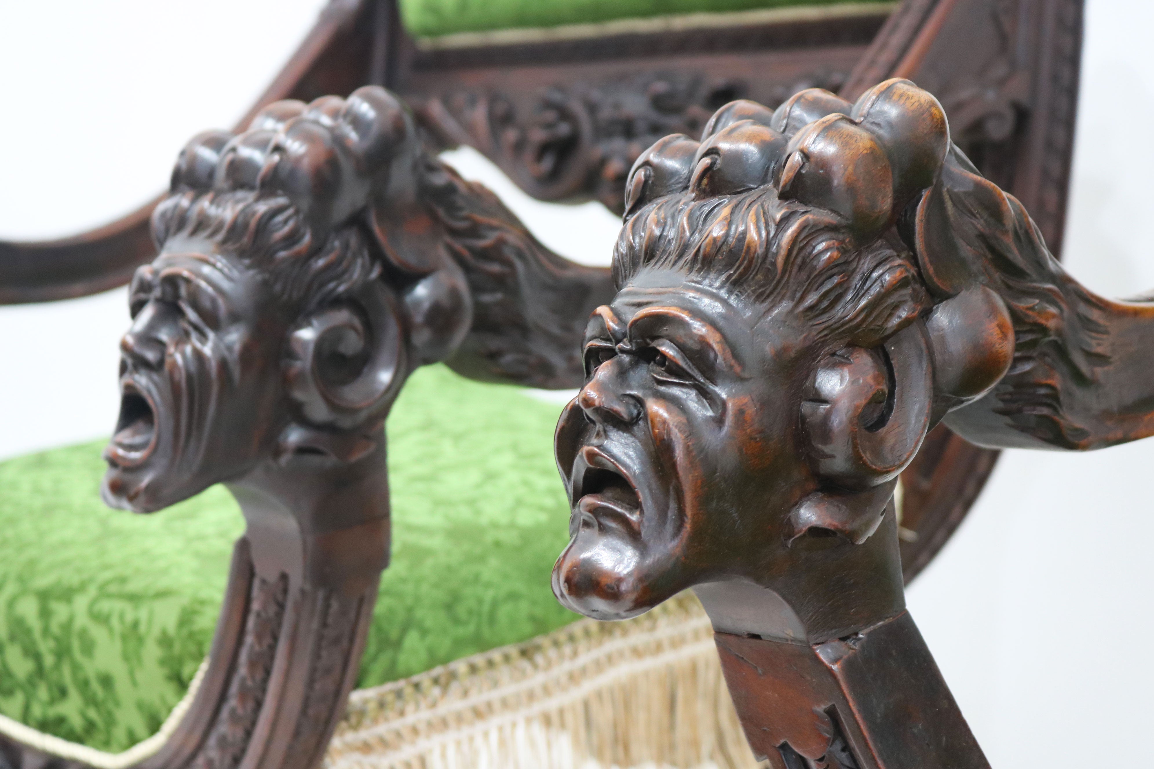 Pair of Gothic Revival lounge chairs by Victor Aimone 1880