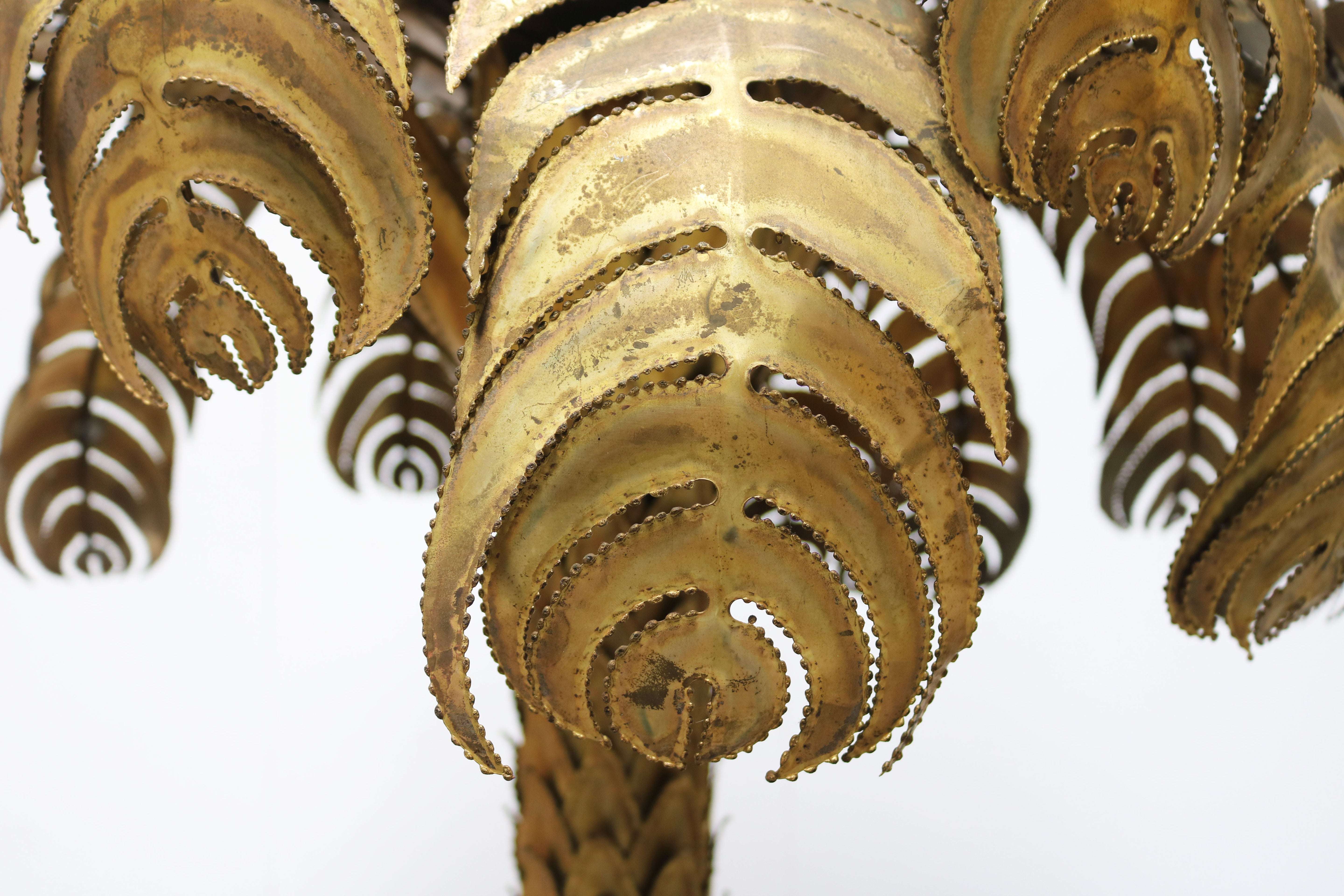 Large 195cm Palm tree floor lamp by Christian Techoueyres for Maison Jansen 1970