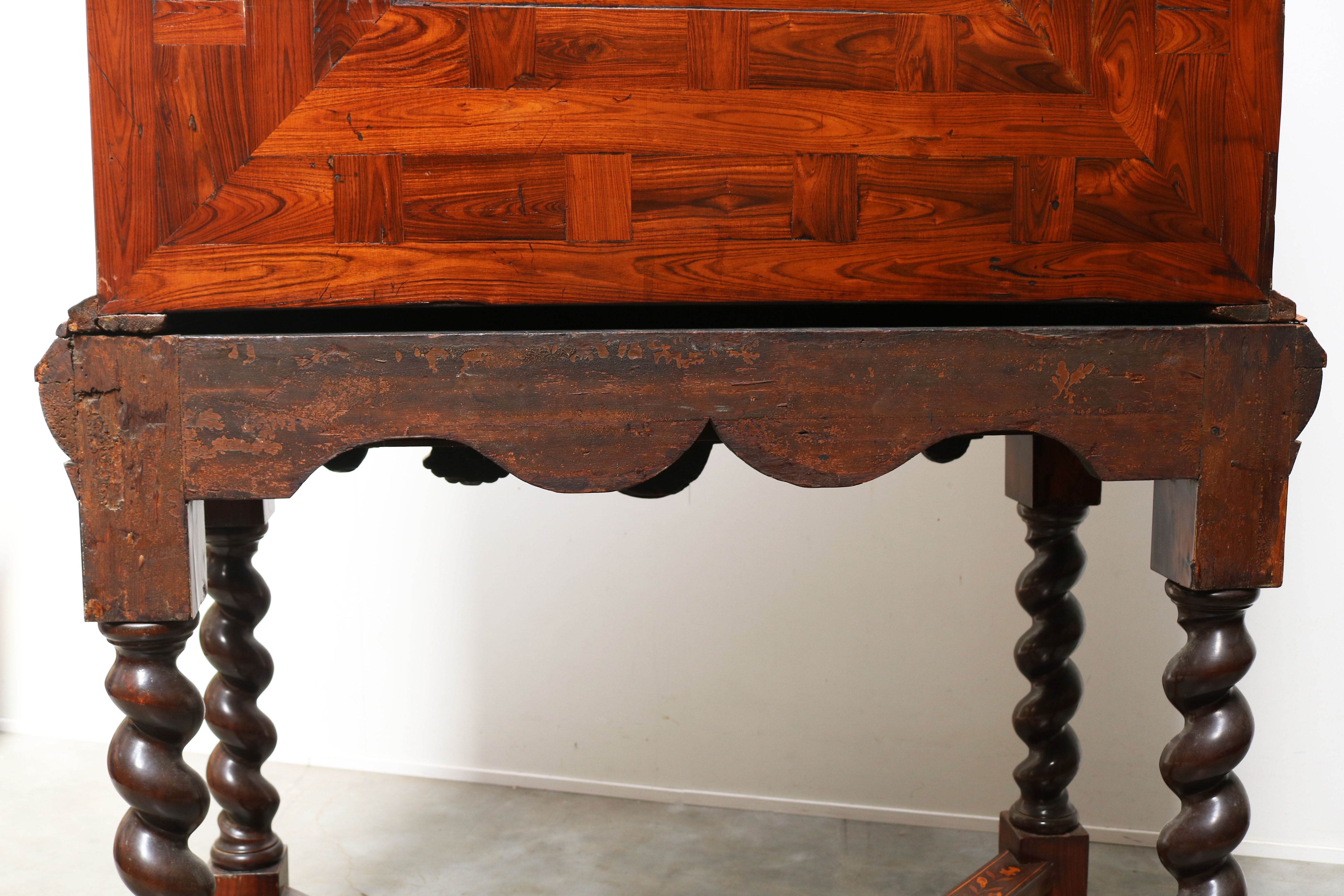 17th century style Dutch marquetry Art cabinet