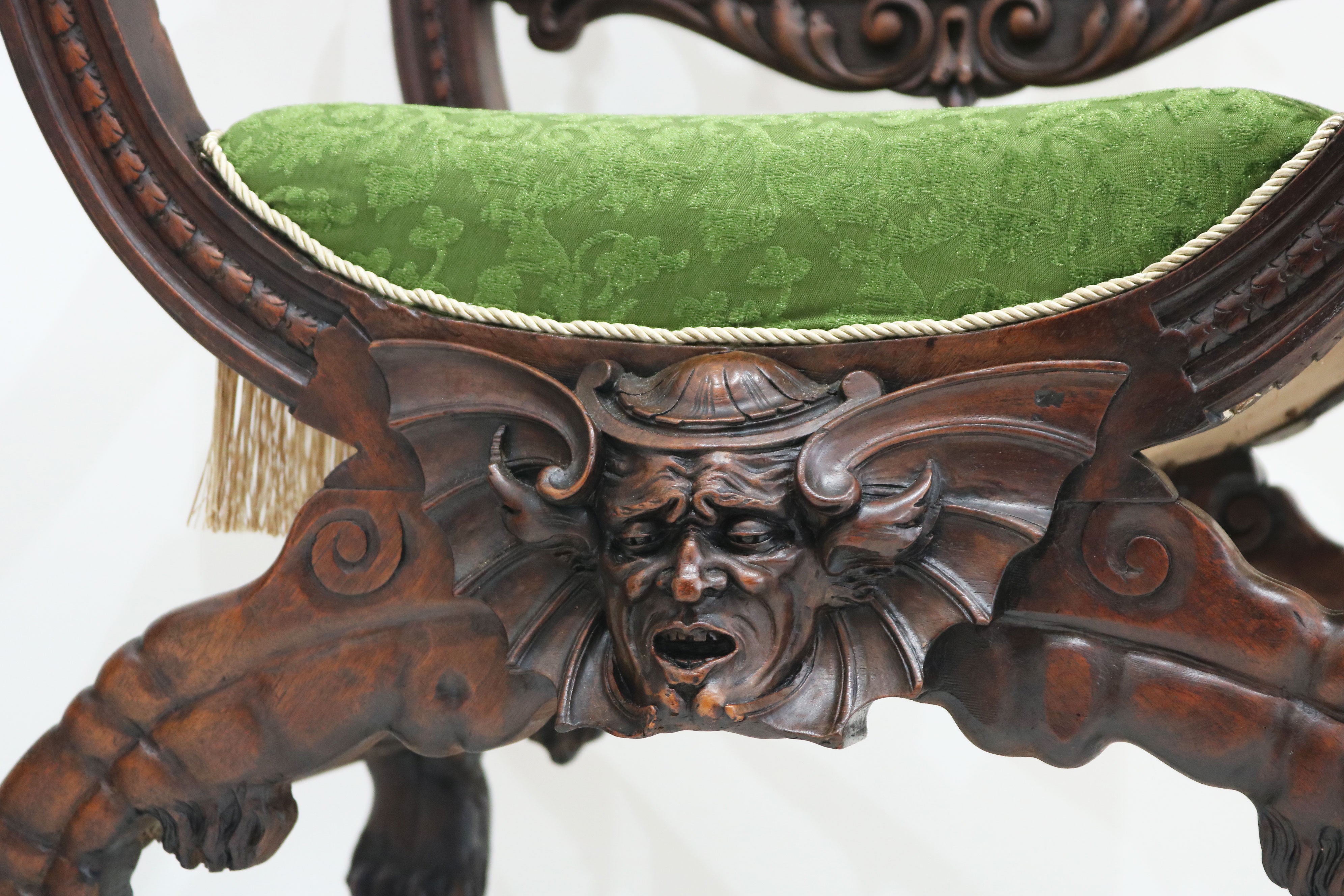 Pair of Gothic Revival lounge chairs by Victor Aimone 1880 #2