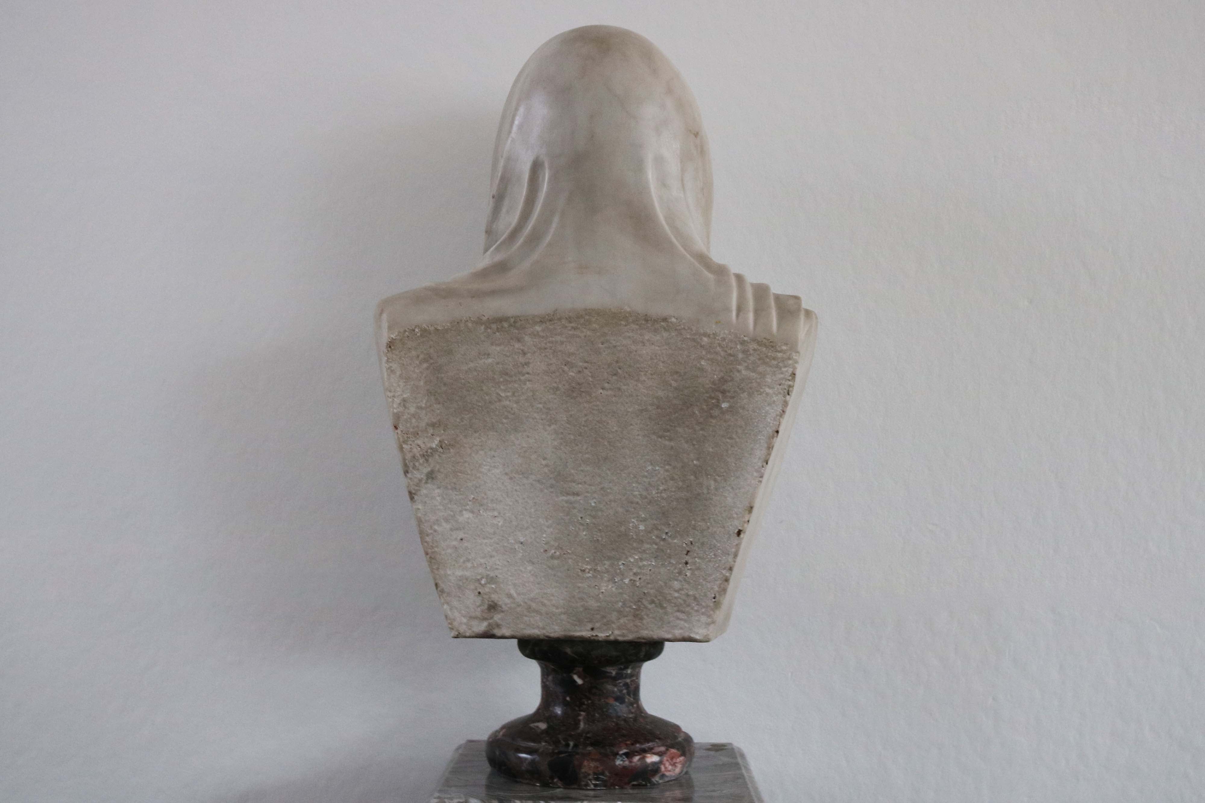19th Century Italian Vanitas ''Memento Mori'' Carrara Marble bust