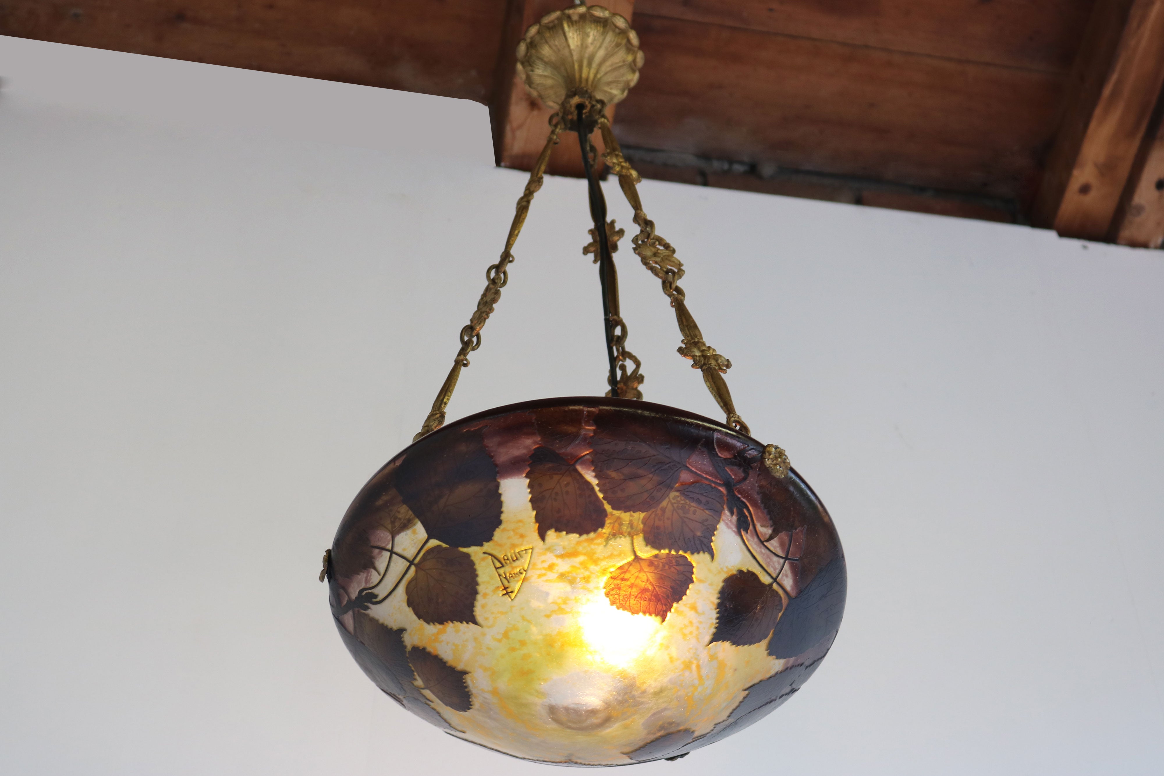 Art Nouveau chandelier by DaumNancy & A. Petitot 1910