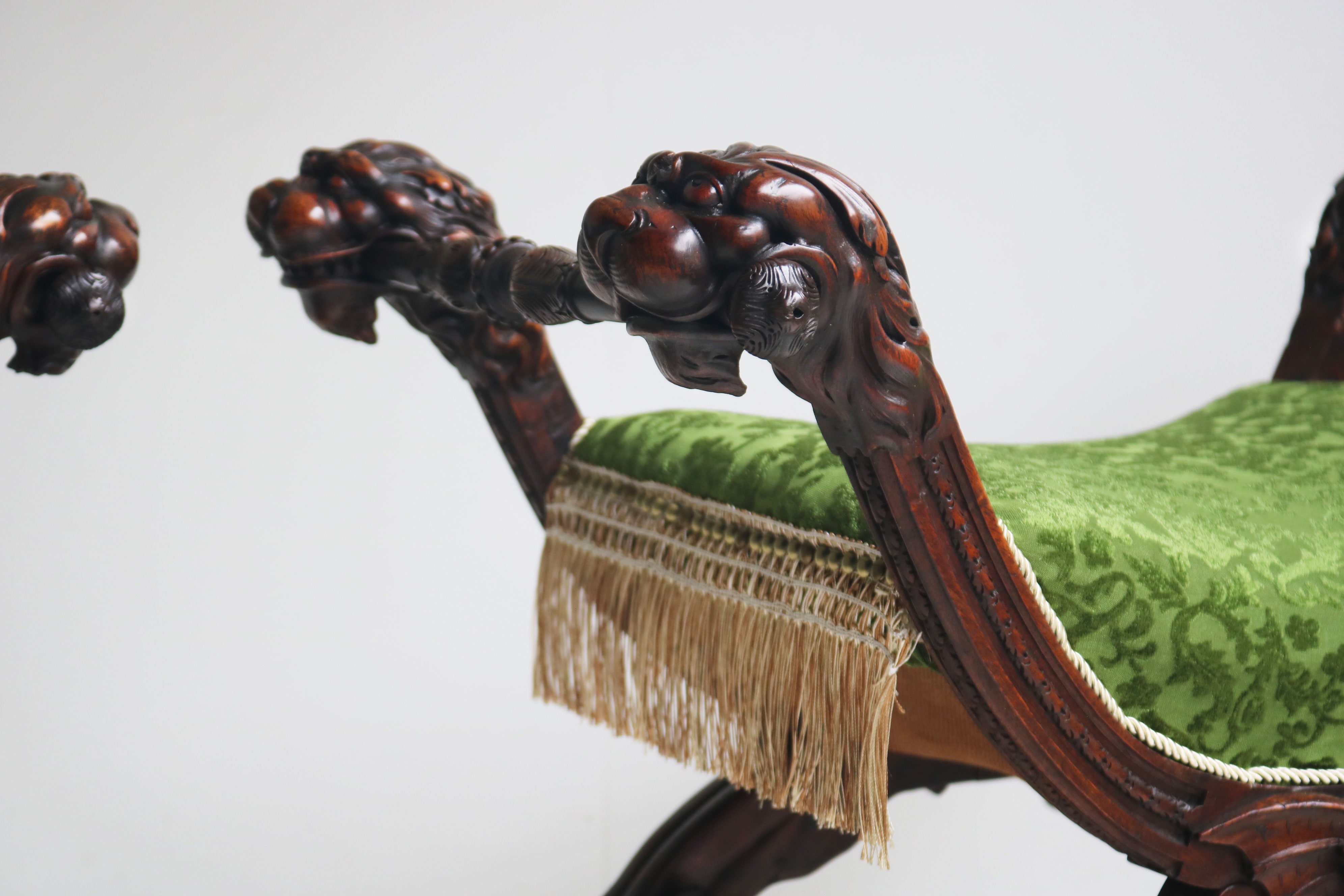 Rare pair of Gothic Revival stools by Victor Aimone 1880