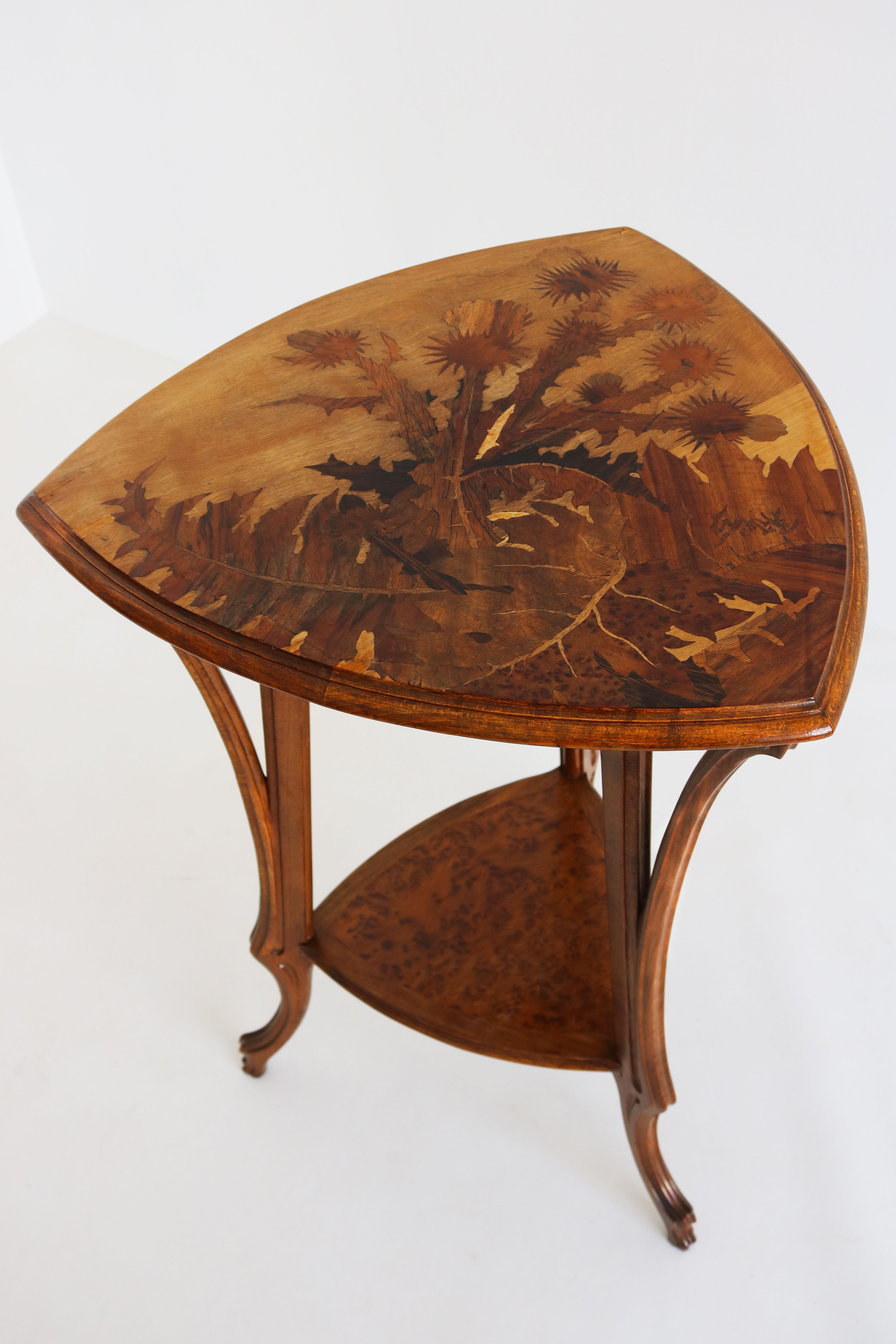 Art Nouveau Gueridon ''Thistle'' by Emile Galle 1900