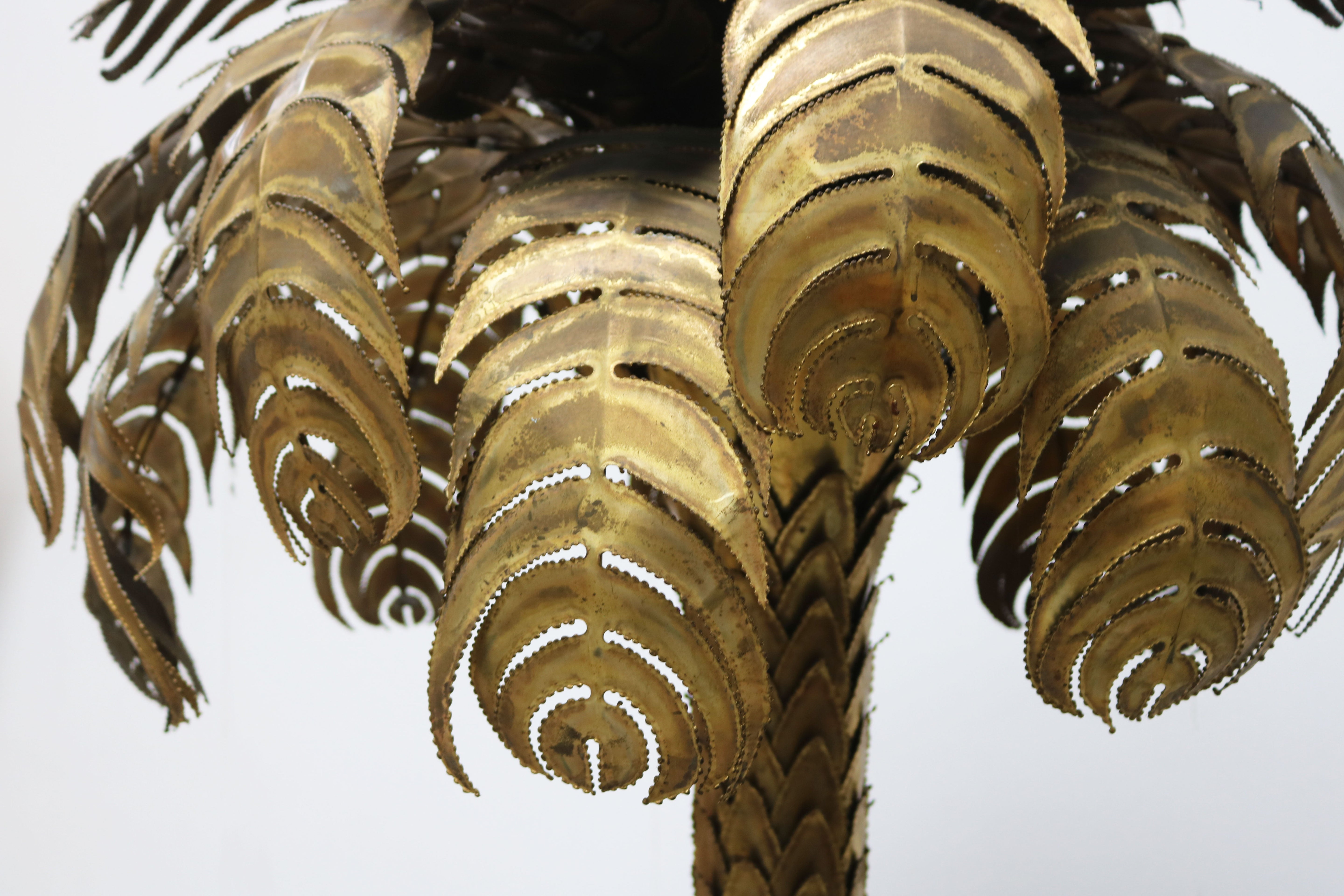 Large 195cm Palm tree floor lamp by Christian Techoueyres for Maison Jansen 1970