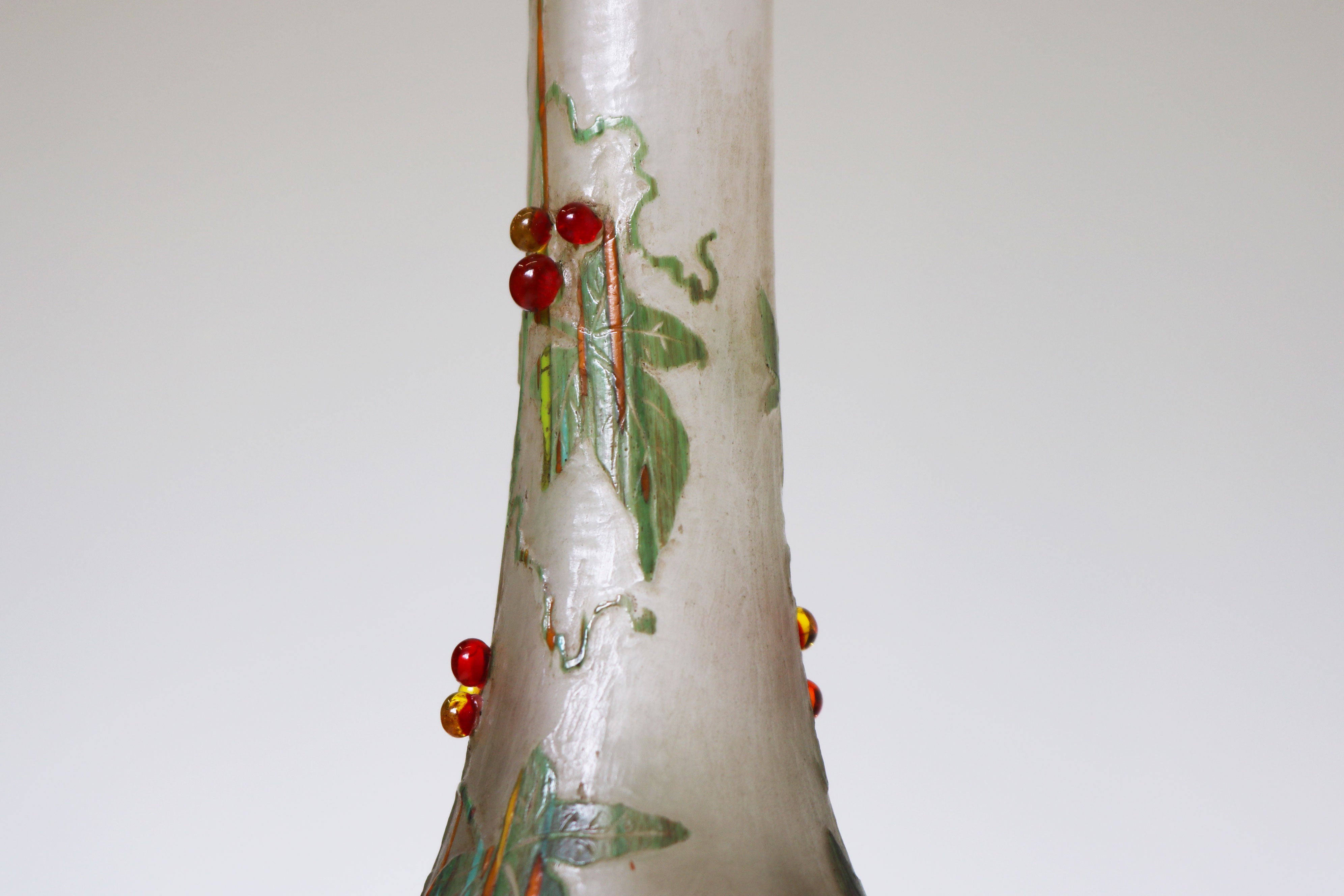 Rare wheel carved ''Spider vase'' by Daum Nancy 1905