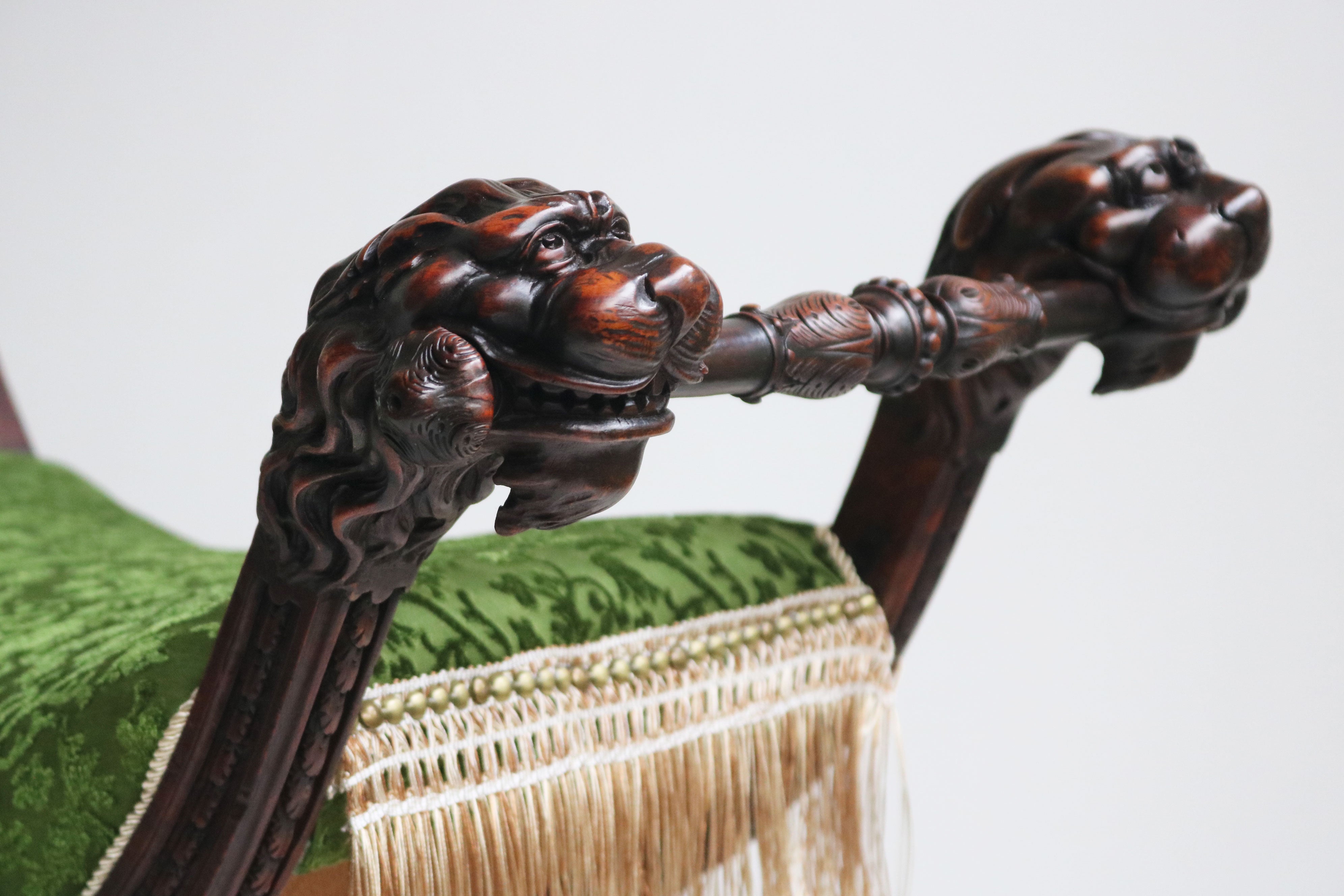 Rare pair of Gothic Revival stools by Victor Aimone 1880