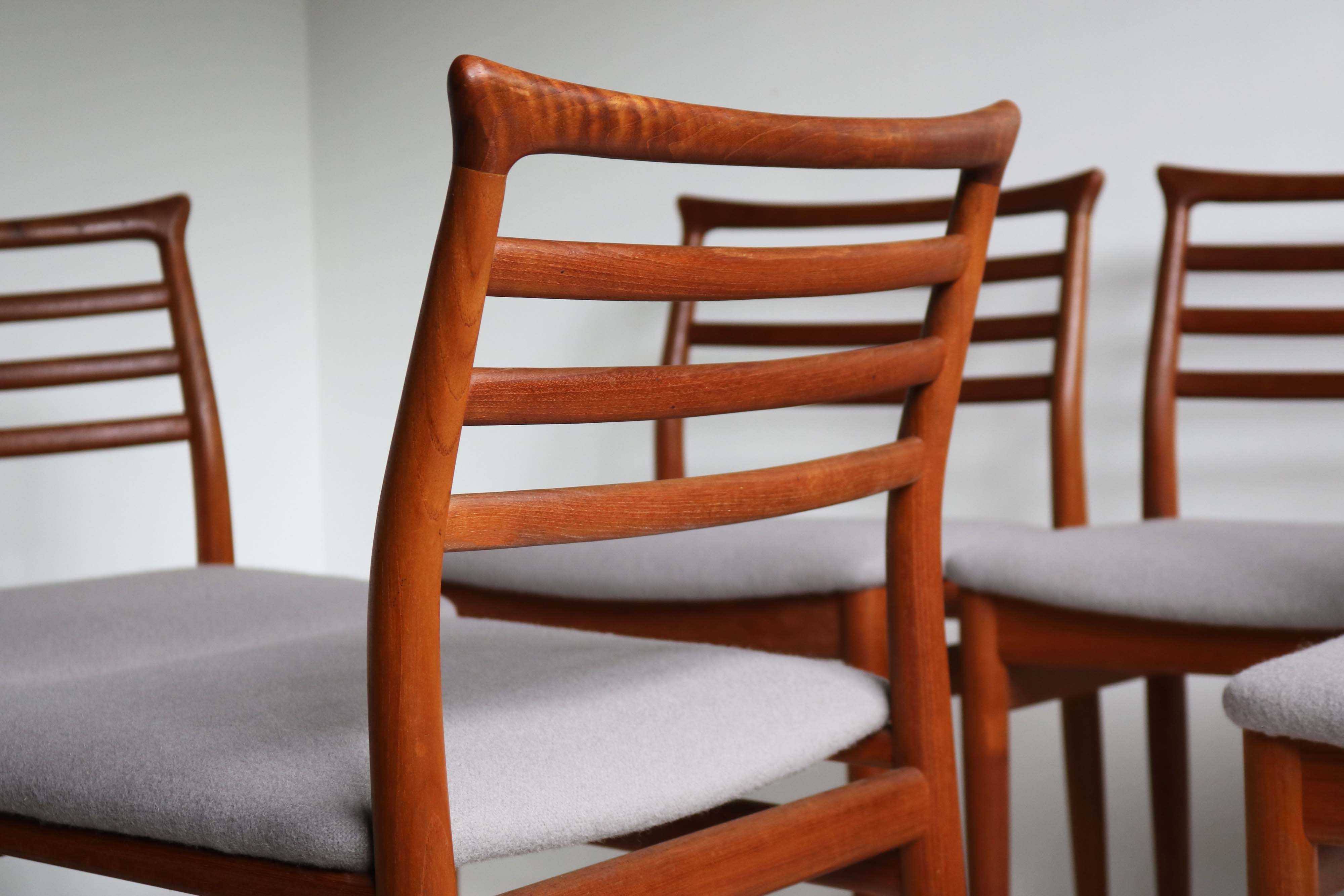 Set of six Danish dining chairs by Erling Torvits 1960