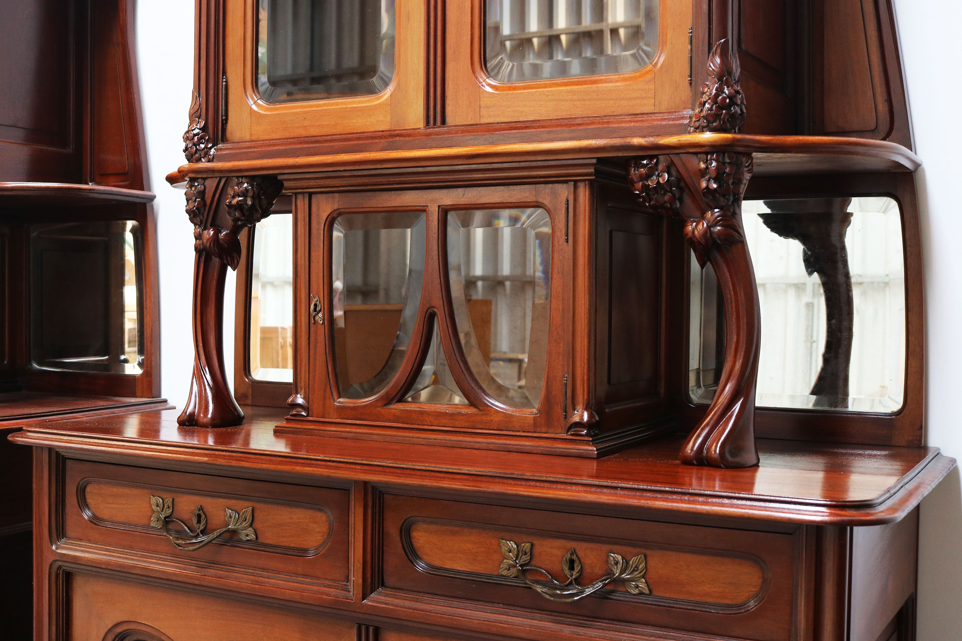 Pair of Art Nouveau buffet cabinet by Maison Gouffe Jeune 1902