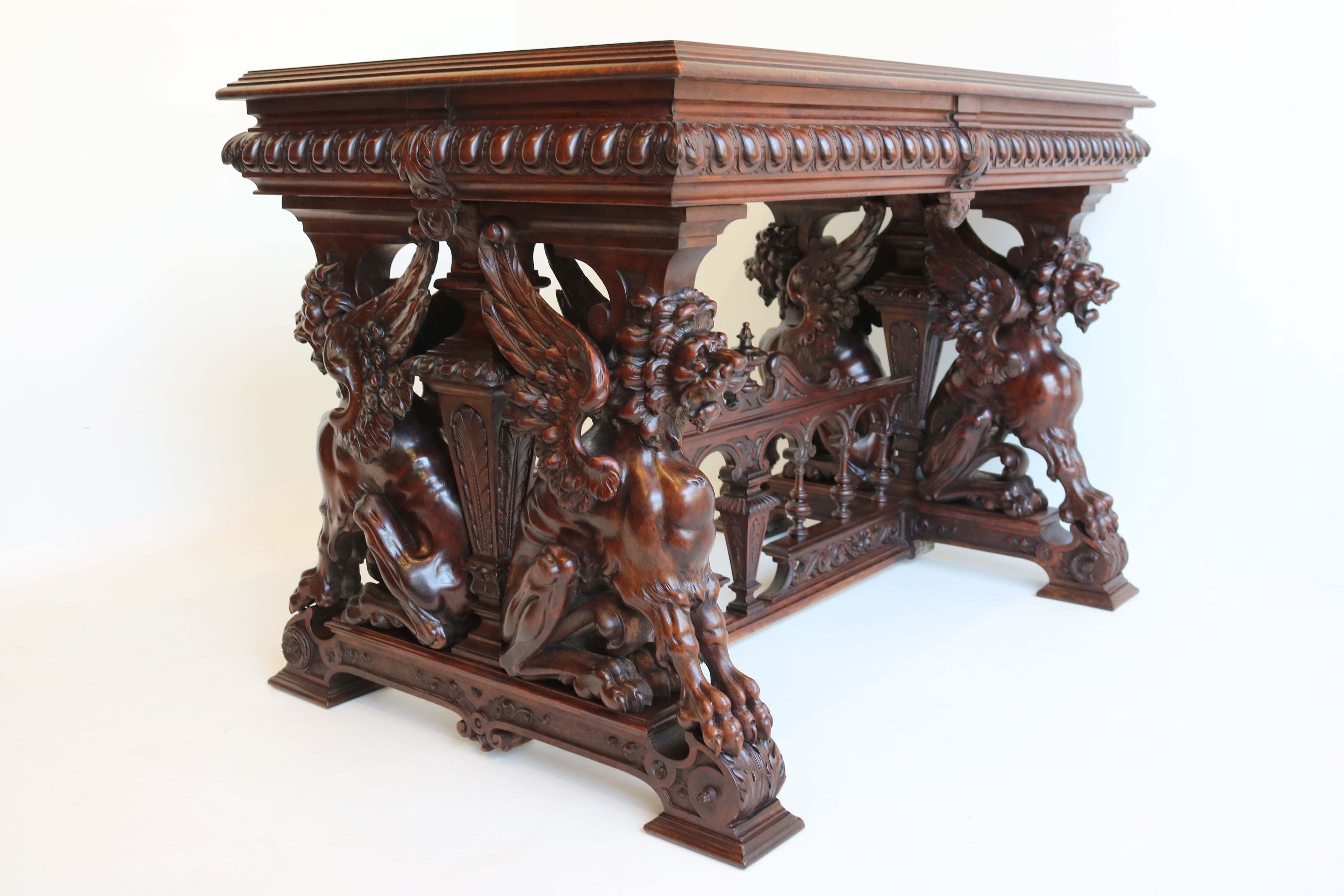 Renaissance Revival writing desk by Victor Aimone 1890