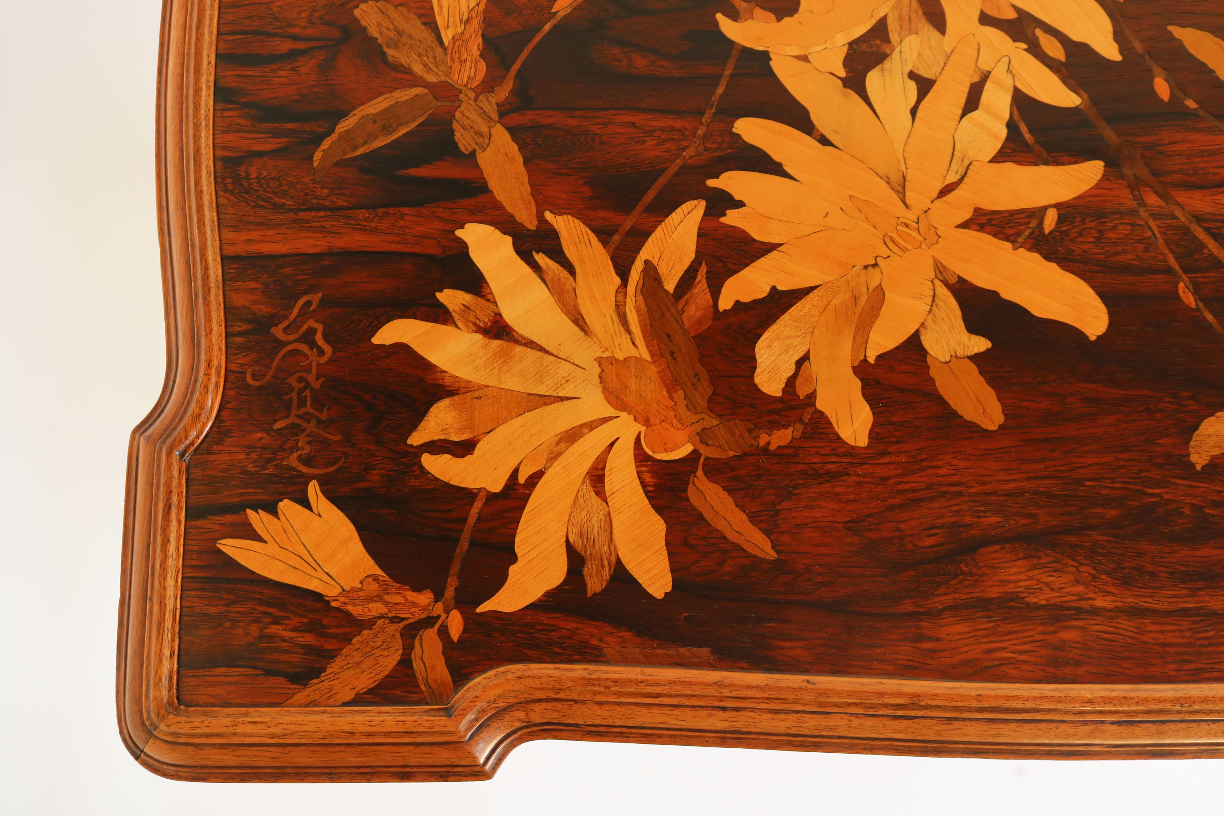 Rare Emille Galle Art Nouveau ''Japonisme'' side table 1905