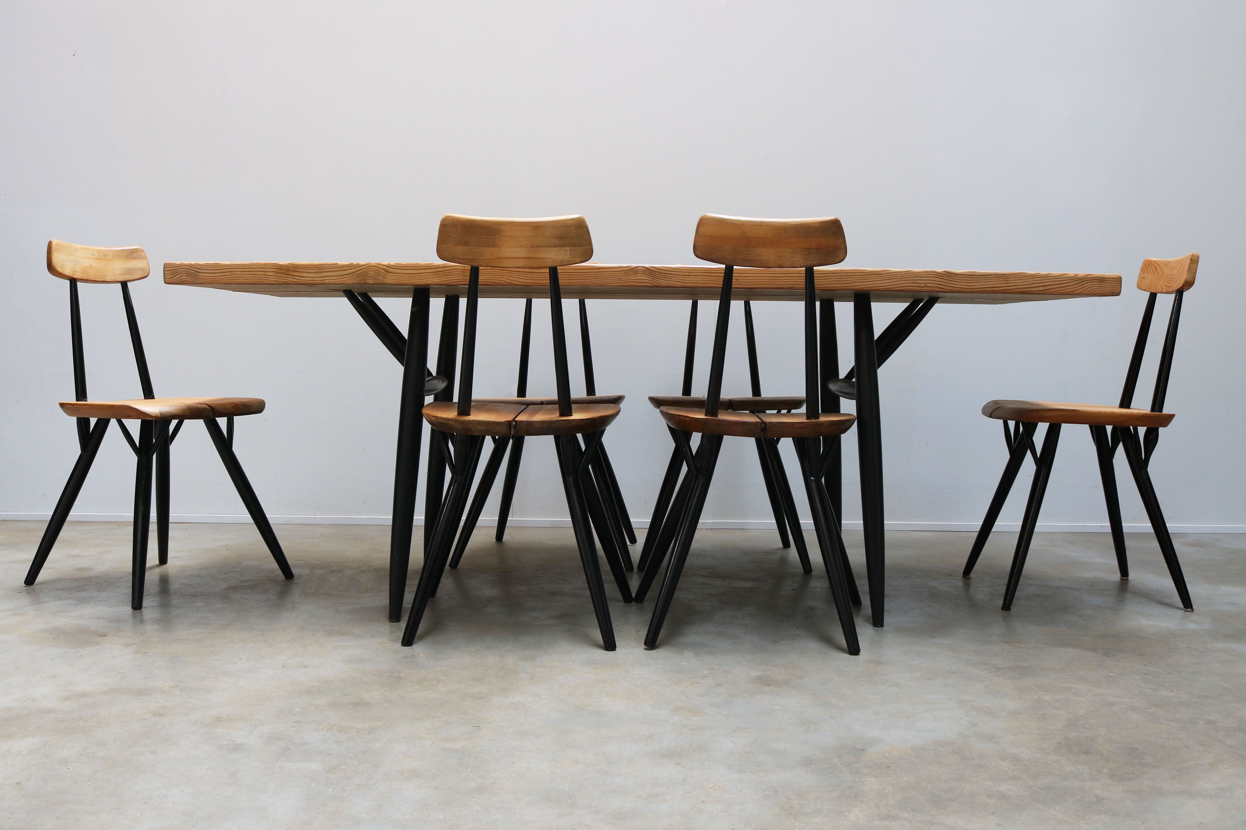 Rare ''Pirkka'' dining room set by Ilmari Tapiovaara for Laukaan Puu 1955