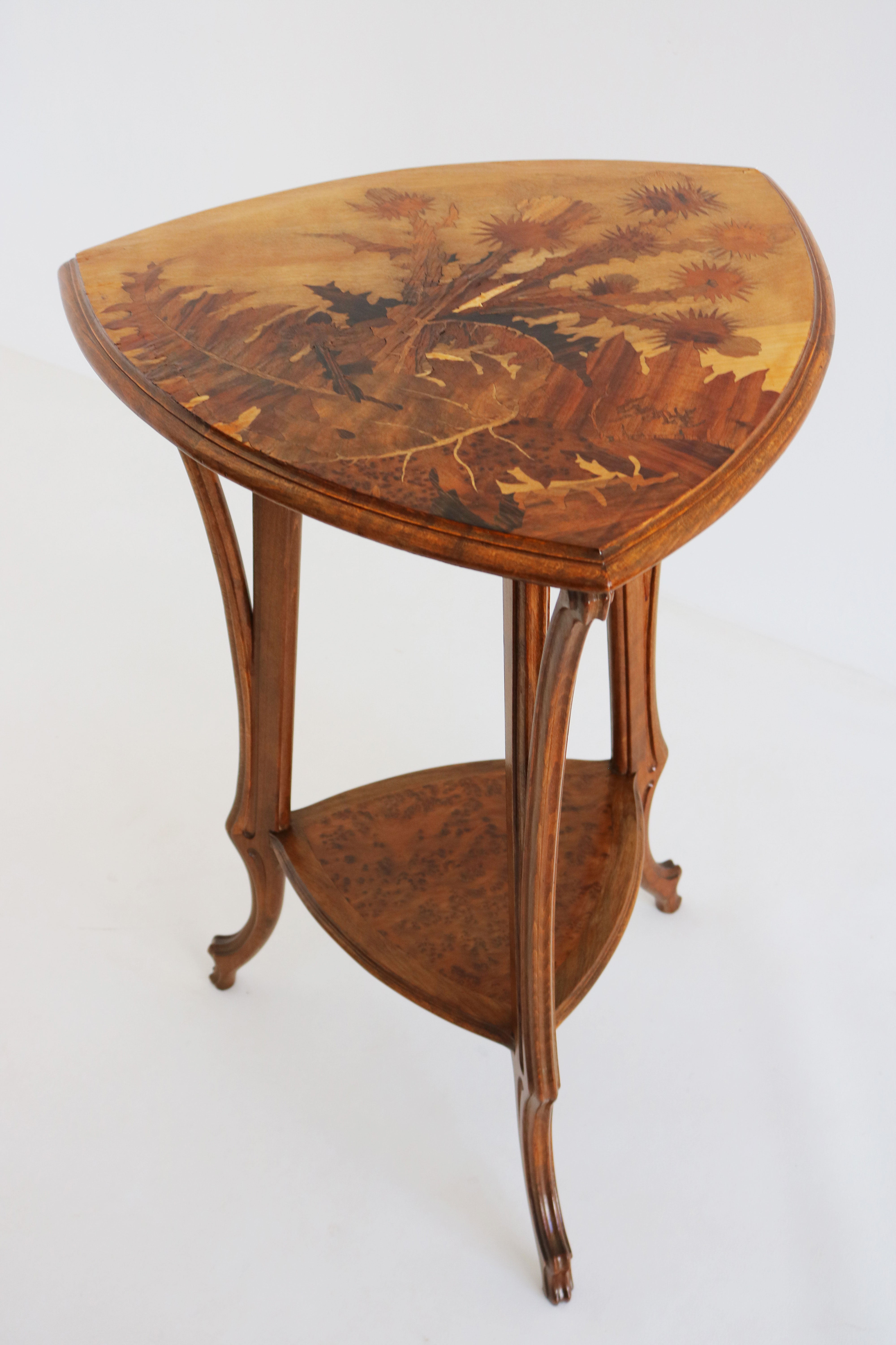 Art Nouveau Gueridon ''Thistle'' by Emile Galle 1900