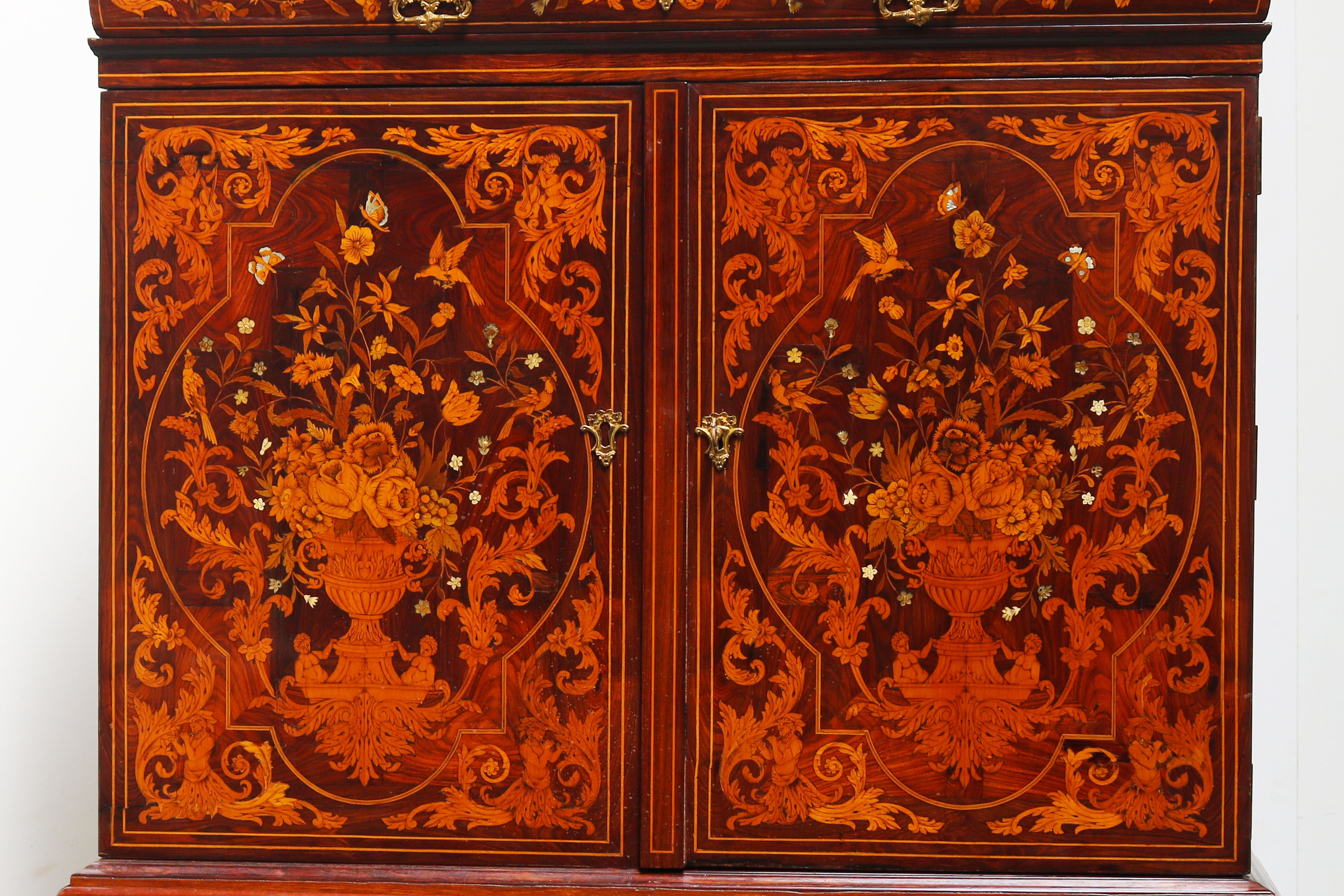 17th century style Dutch marquetry Art cabinet