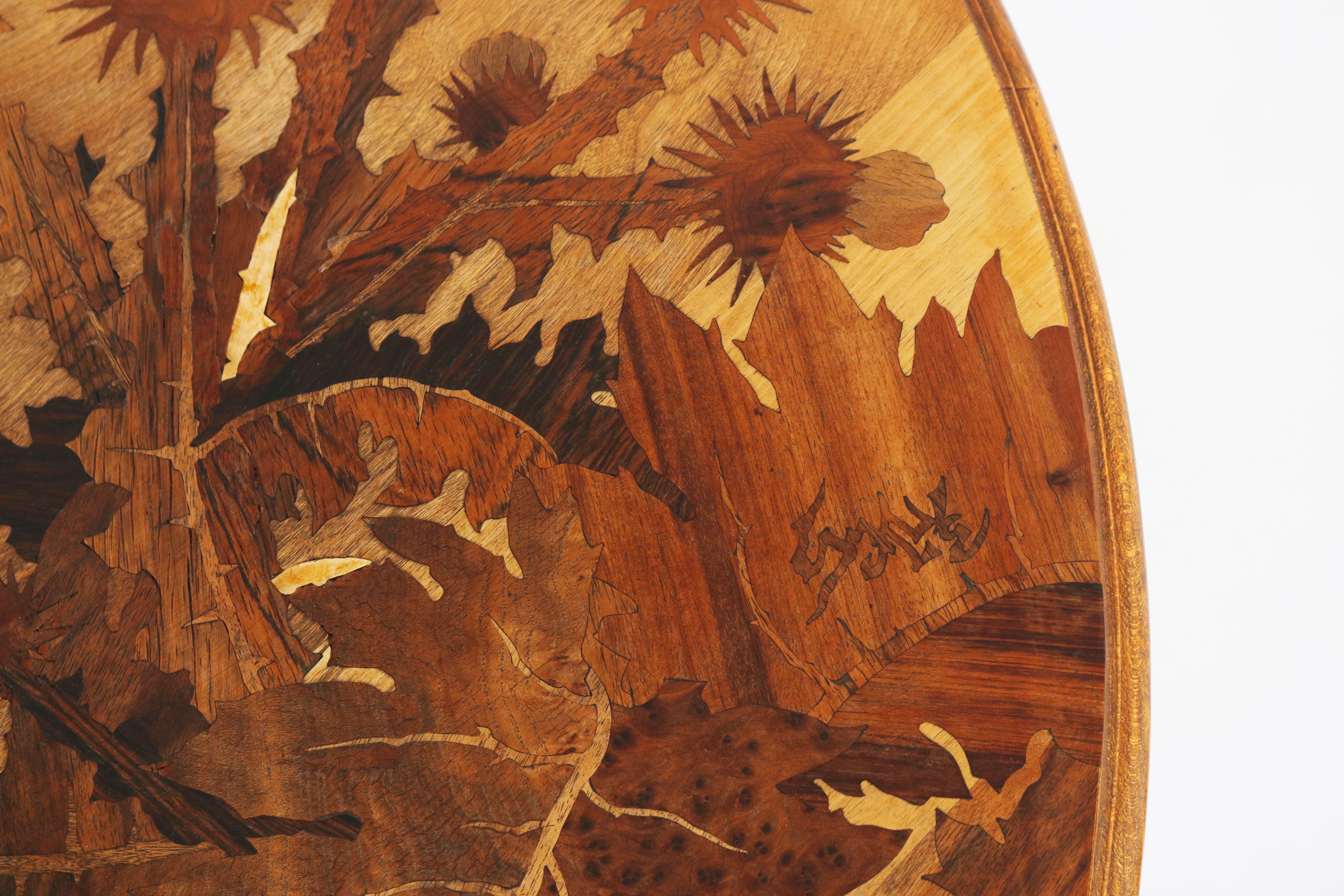 Art Nouveau Gueridon ''Thistle'' by Emile Galle 1900