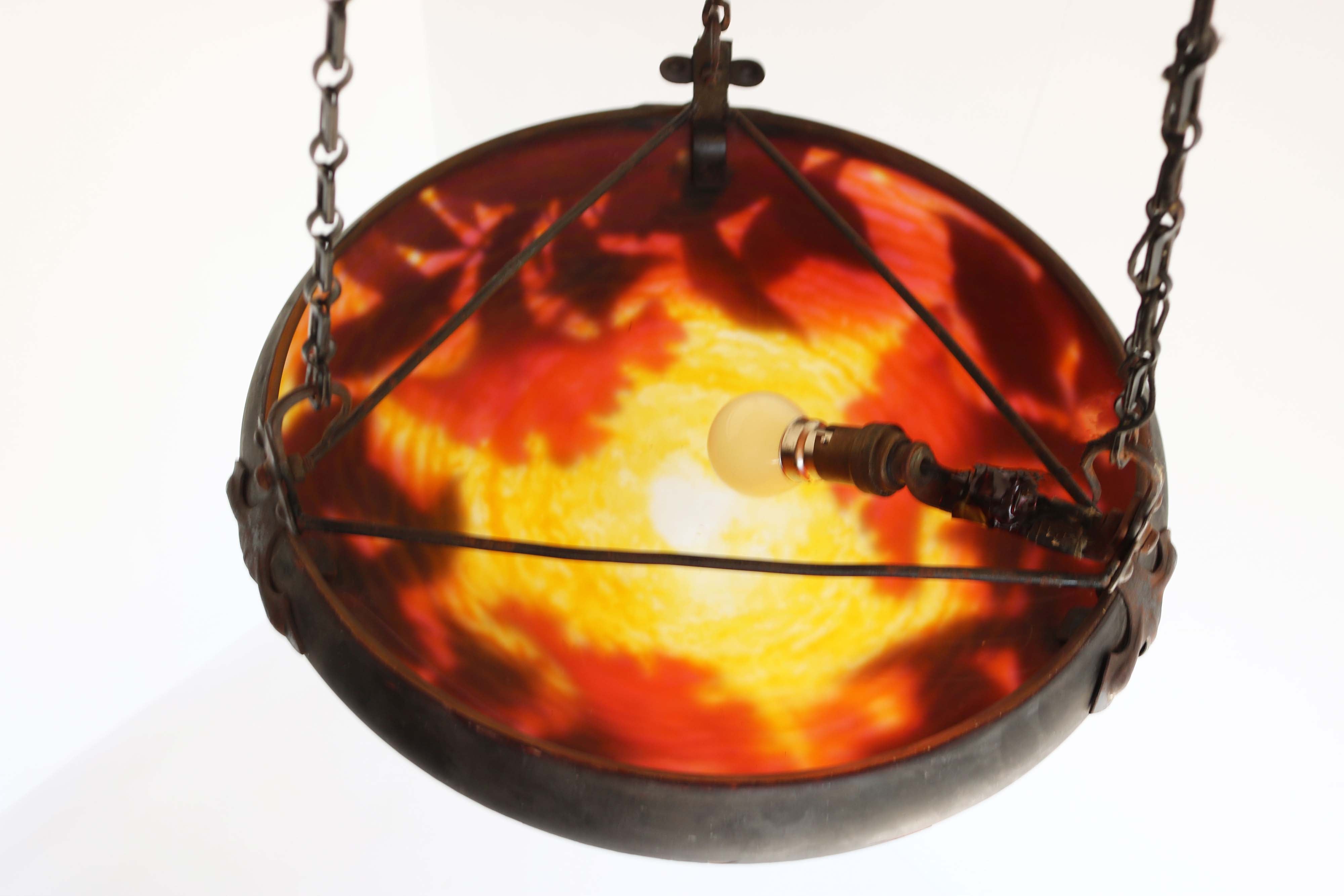 Art Nouveau chandelier by Daum Nancy & Louis Majorelle 1910