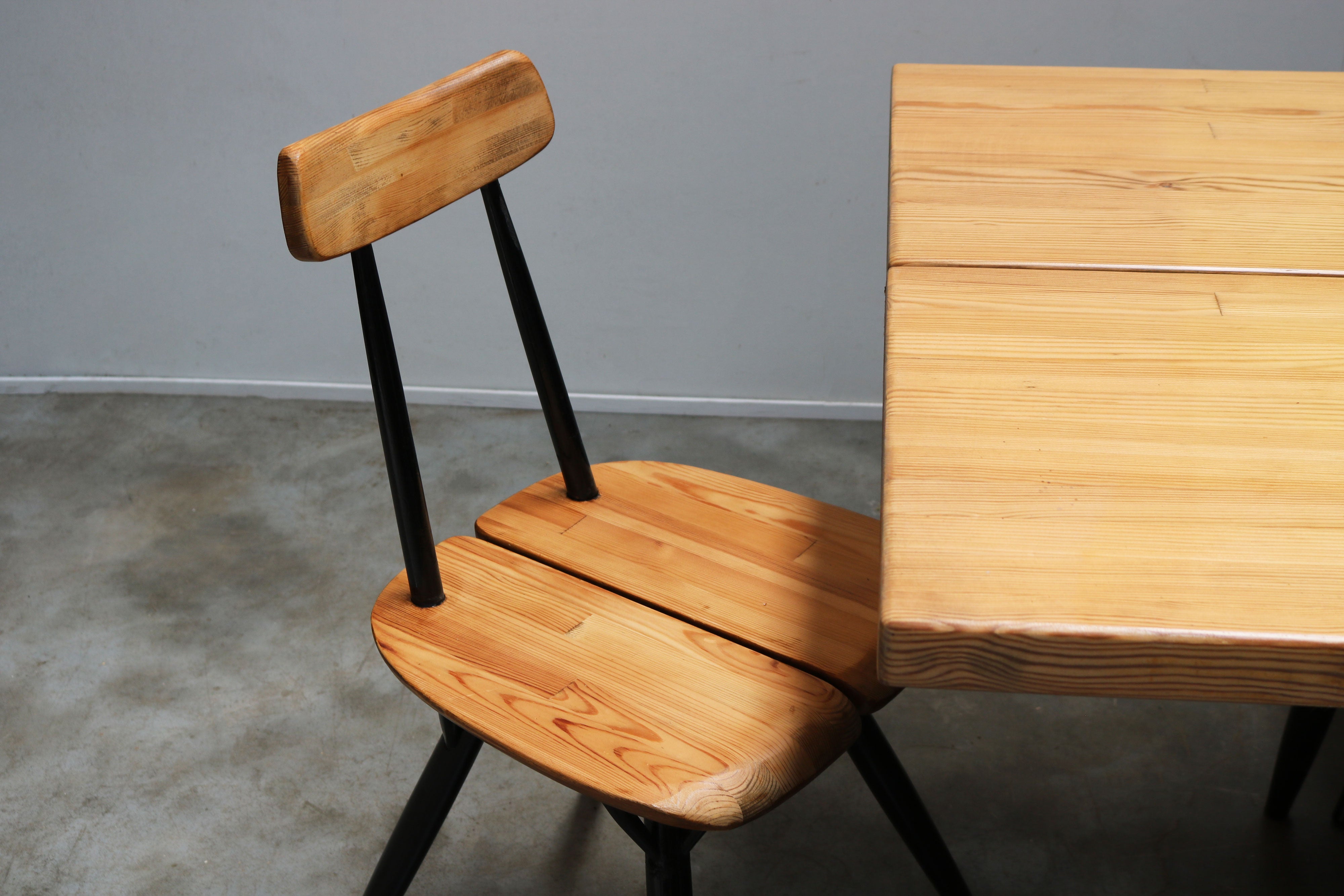 Rare ''Pirkka'' dining room set by Ilmari Tapiovaara for Laukaan Puu 1955