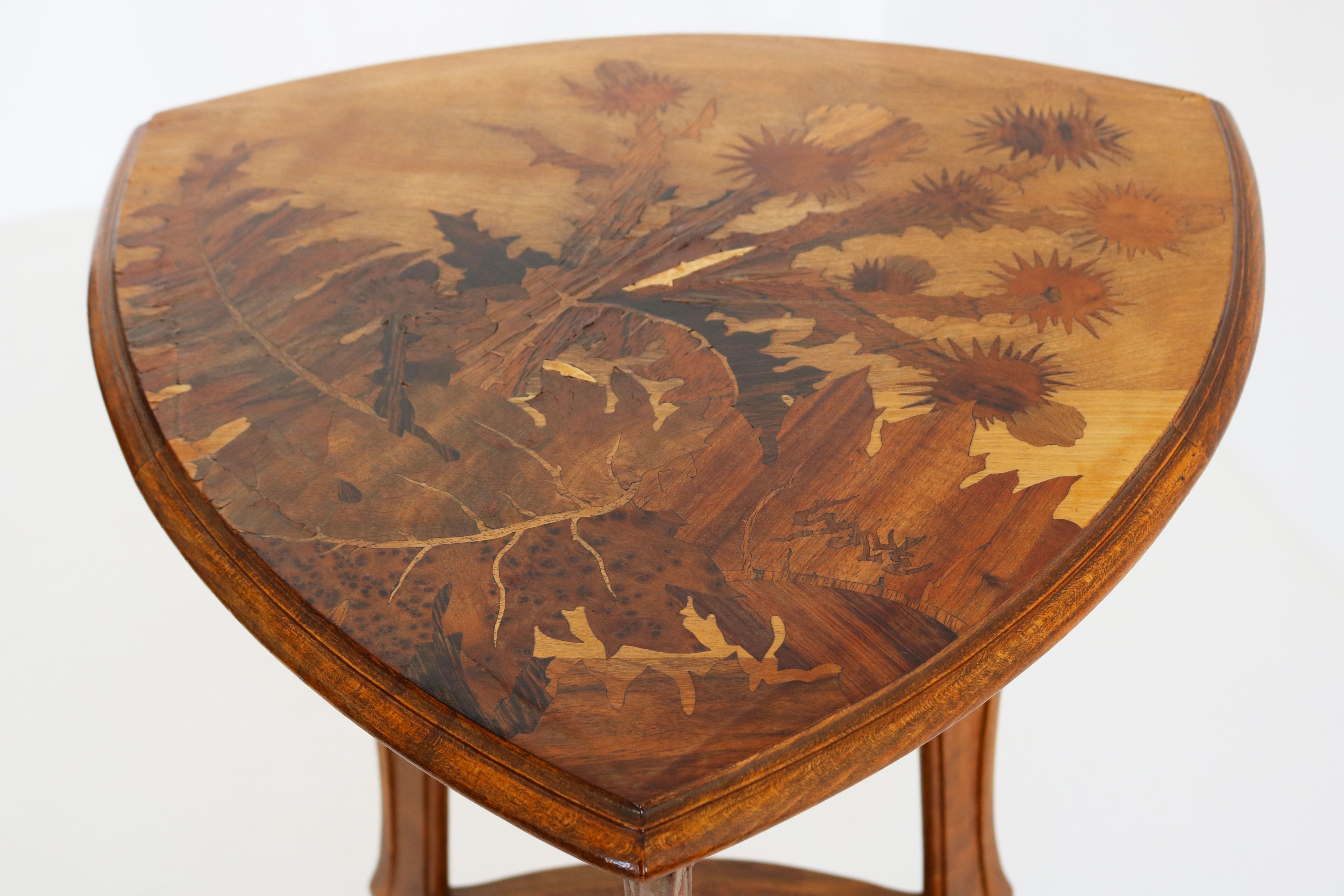 Art Nouveau Gueridon ''Thistle'' by Emile Galle 1900