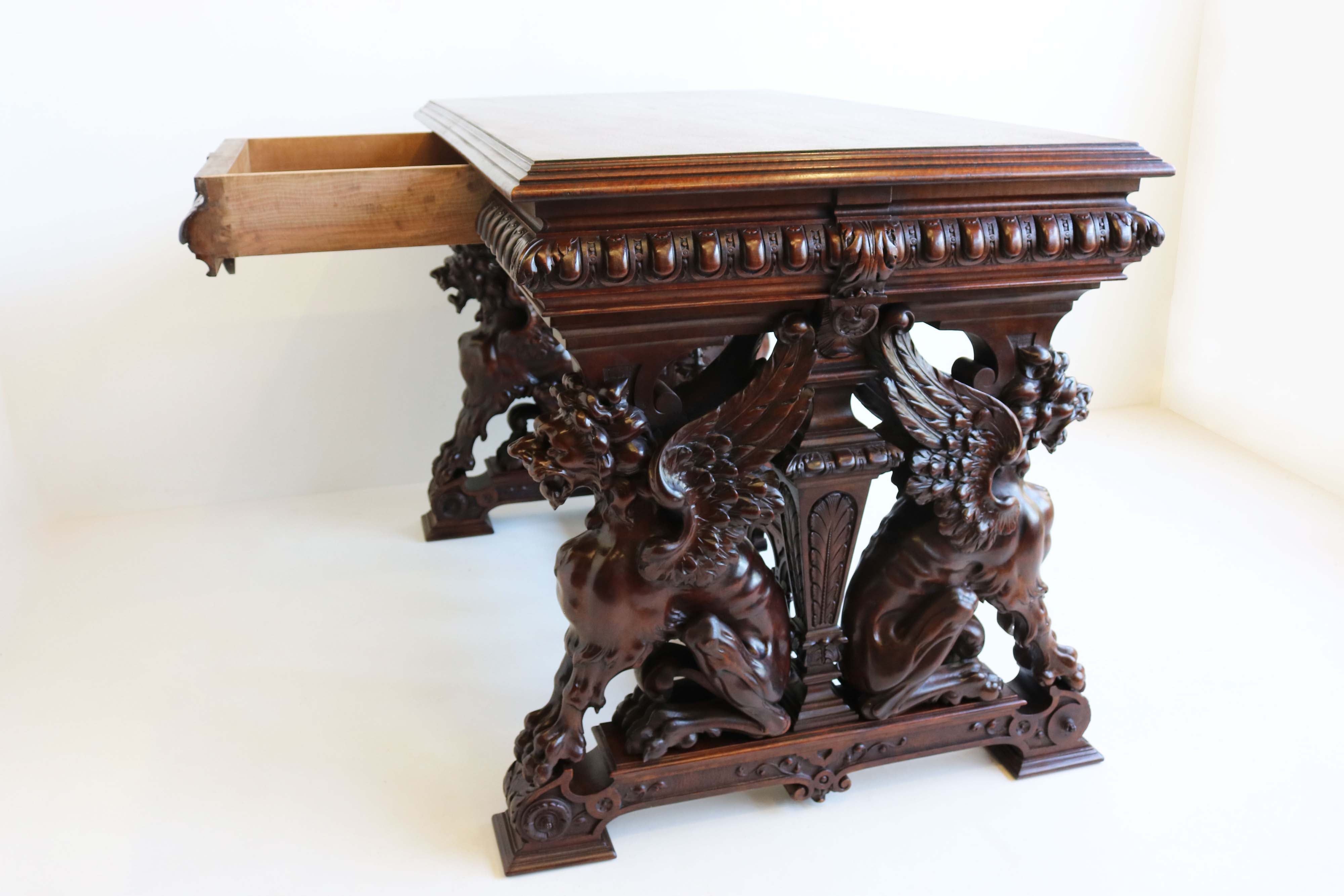 Renaissance Revival writing desk by Victor Aimone 1890