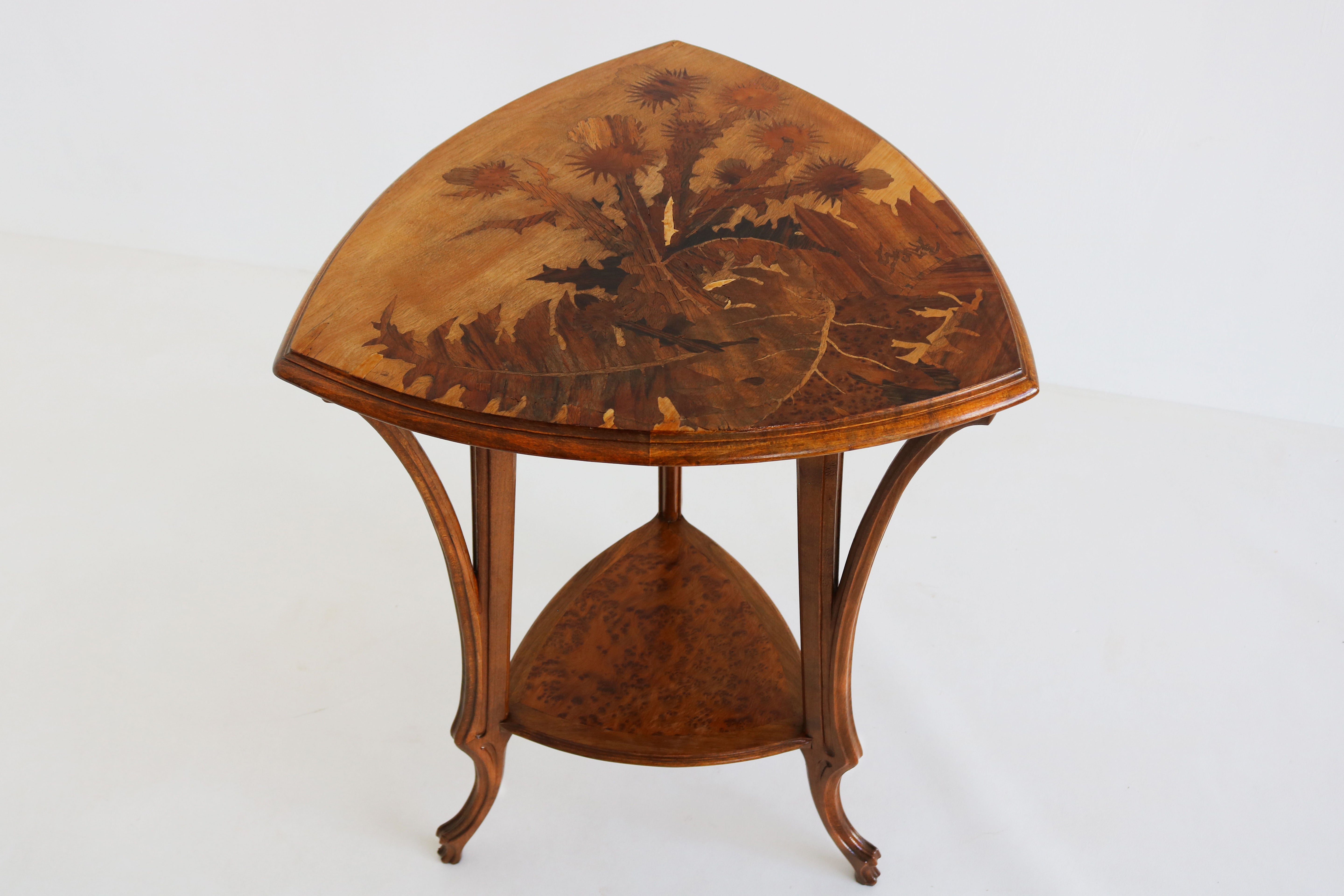 Art Nouveau Gueridon ''Thistle'' by Emile Galle 1900
