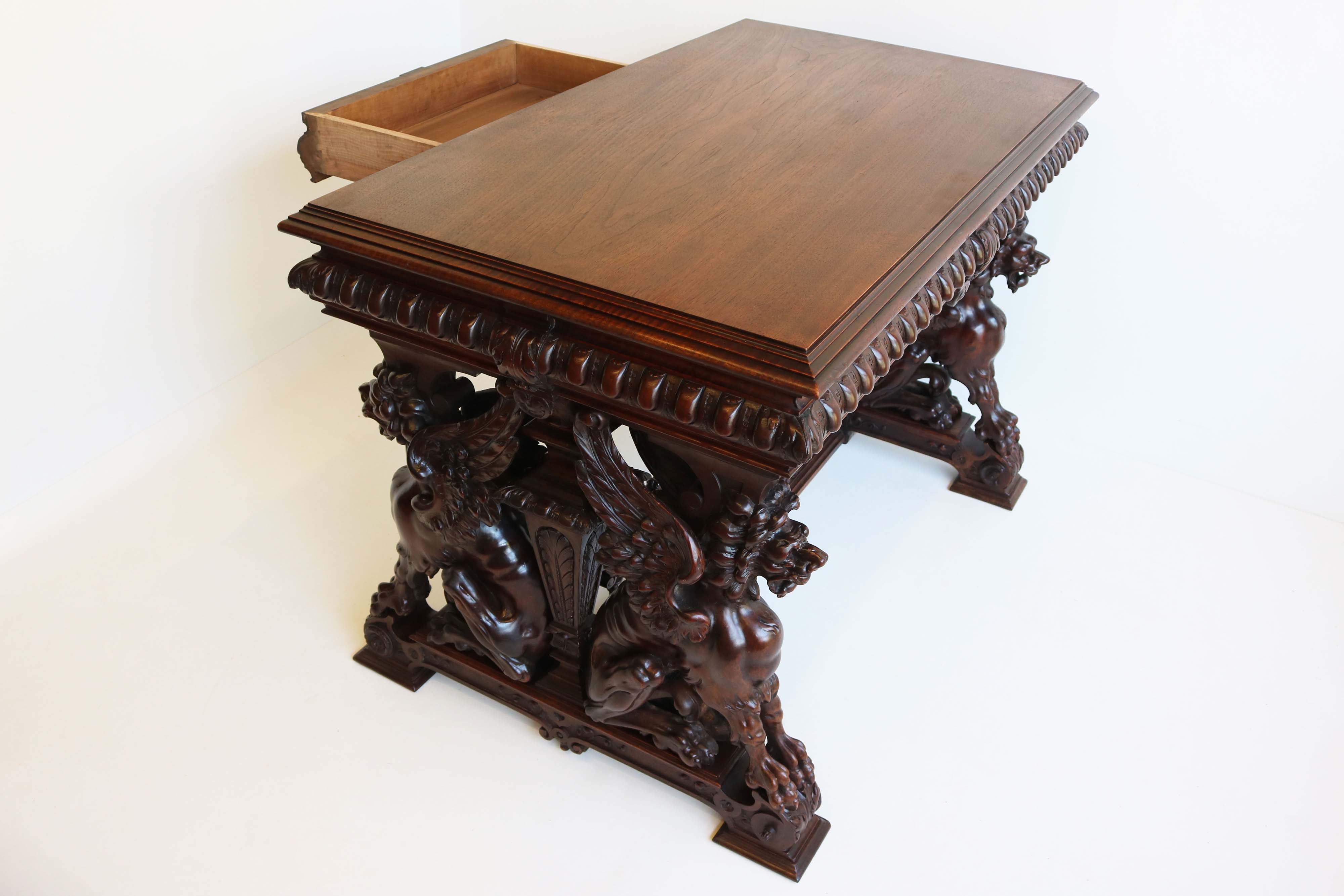 Renaissance Revival writing desk by Victor Aimone 1890