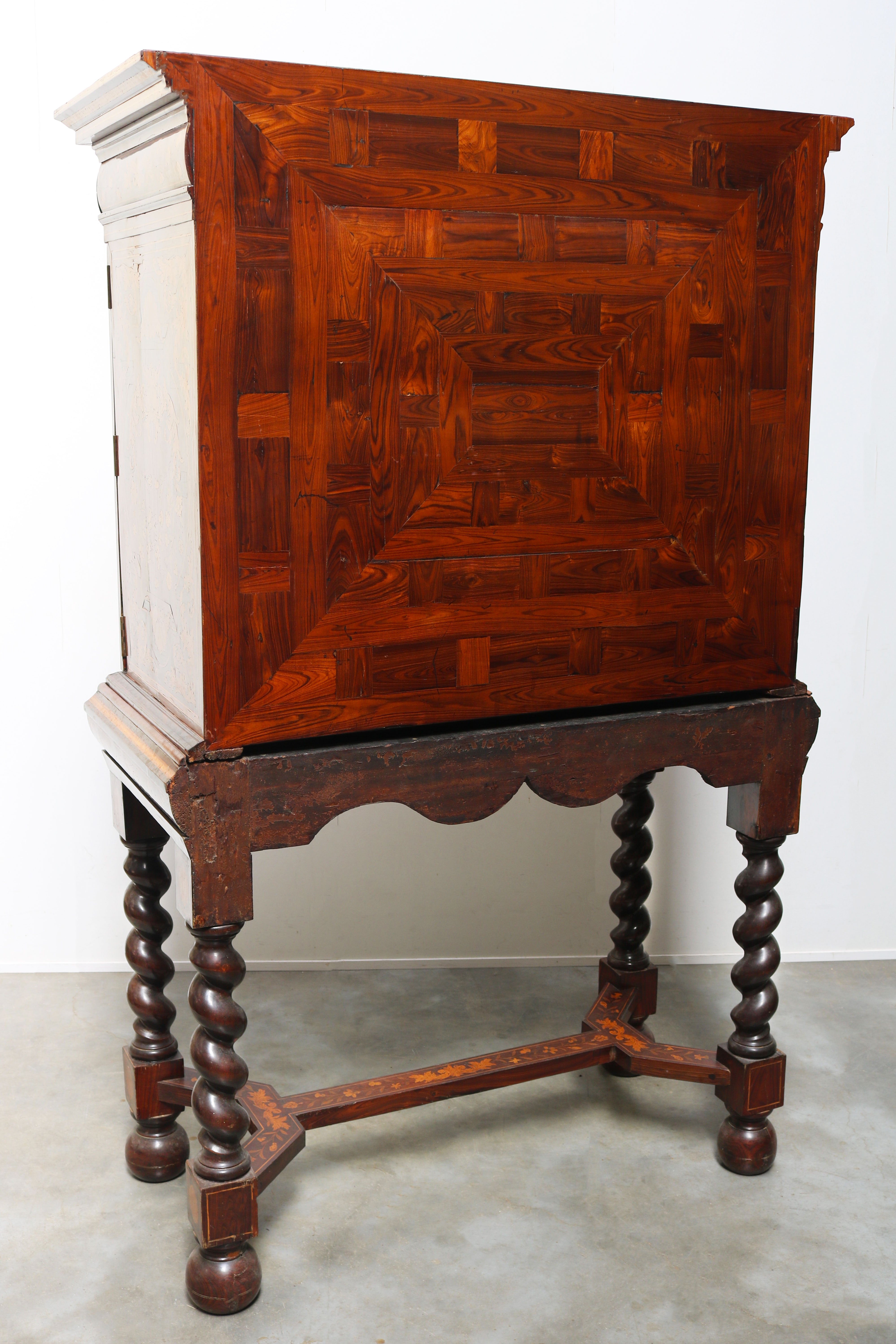 17th century style Dutch marquetry Art cabinet