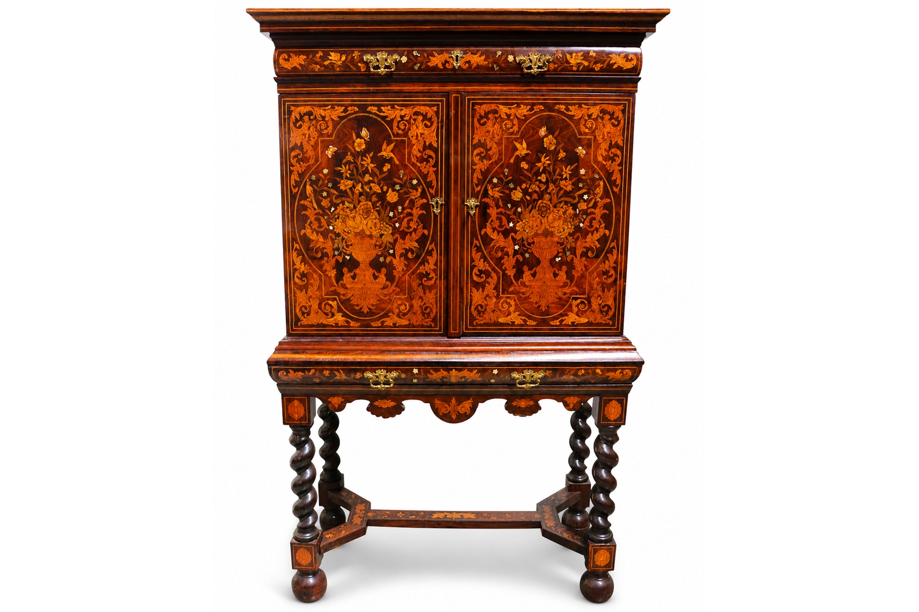 17th century style Dutch marquetry Art cabinet