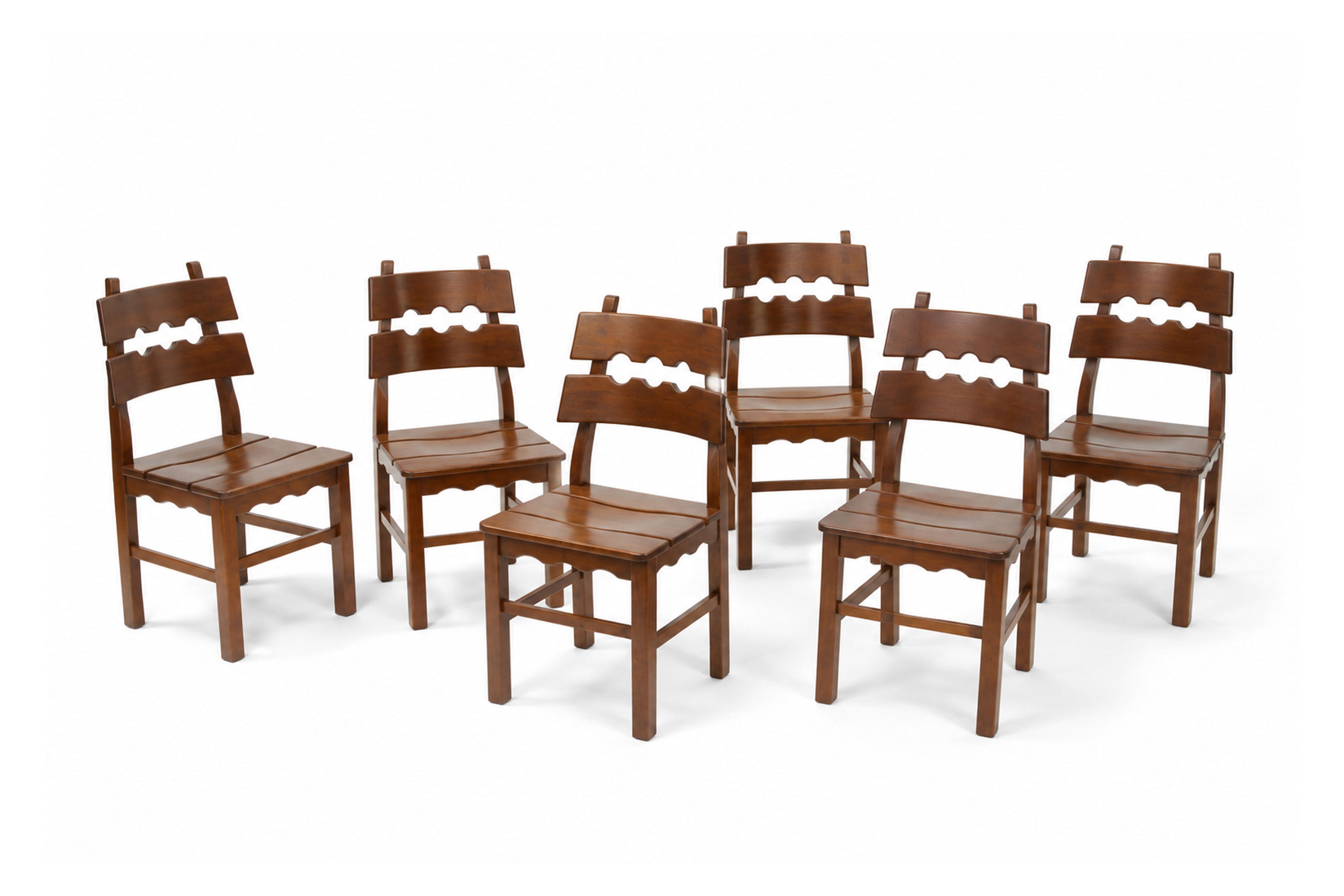Set of 6 ''Razor Back'' chairs by Henning kjaernulf for Nyrup Møbelfabrik 1970