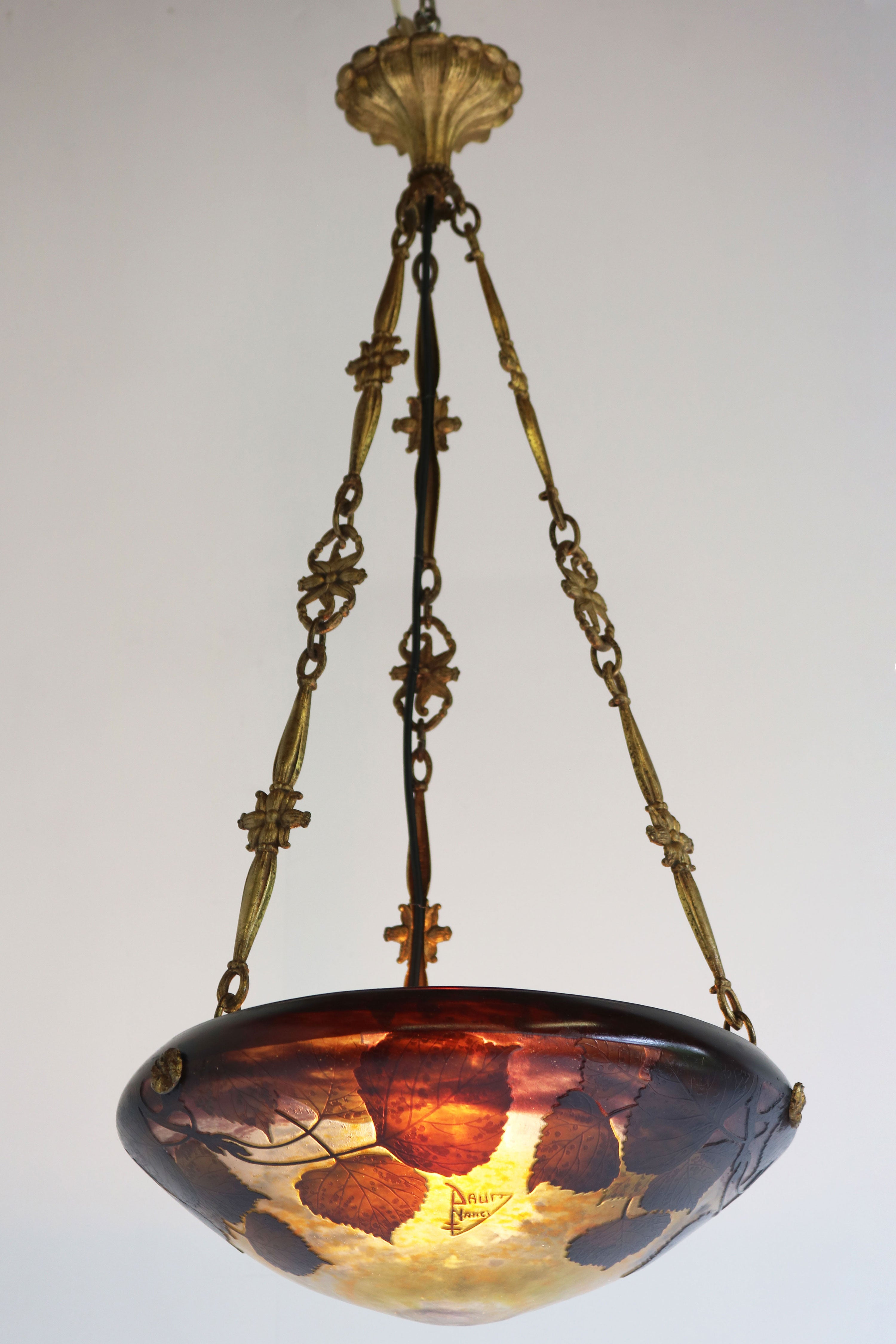 Art Nouveau chandelier by DaumNancy & A. Petitot 1910