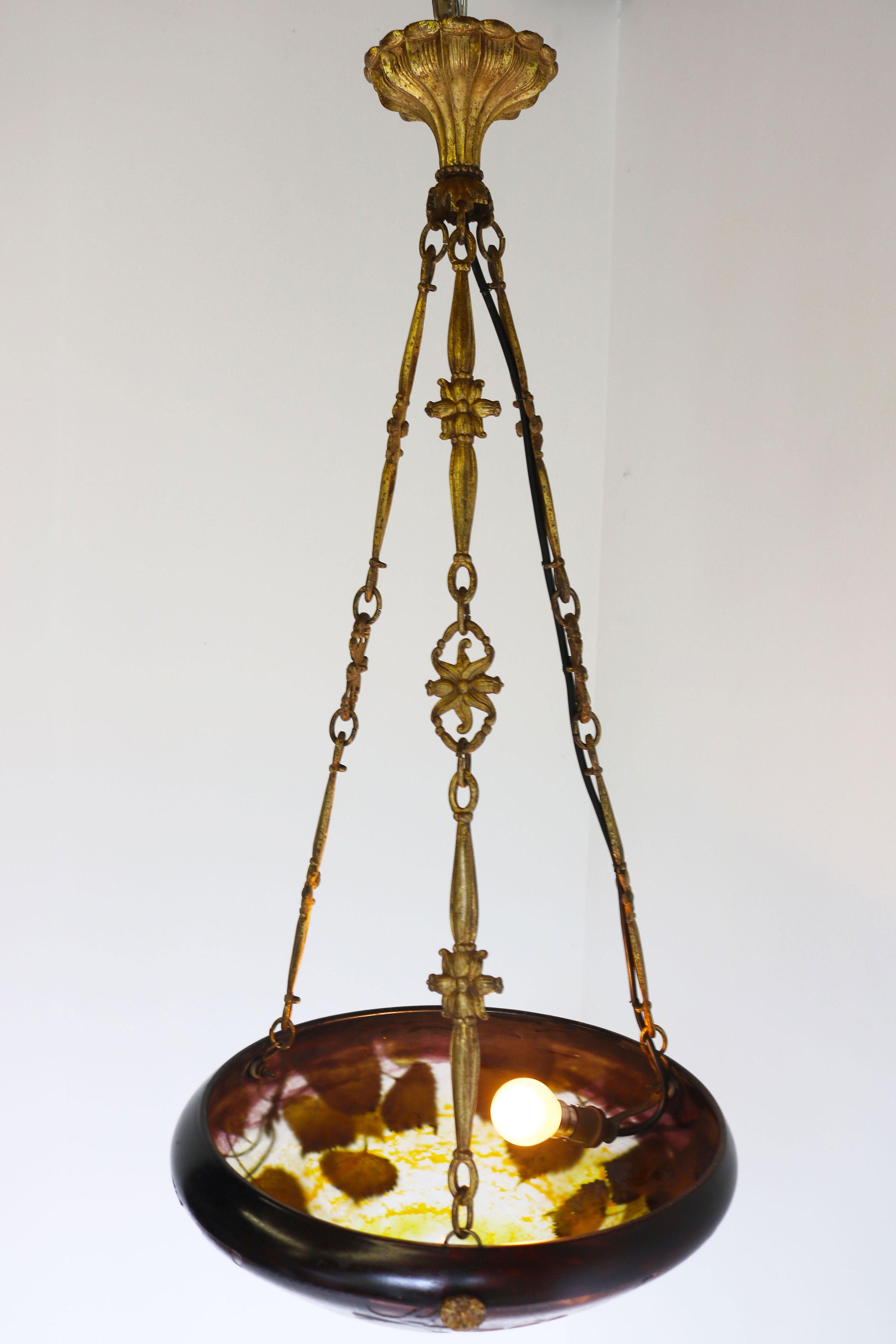 Art Nouveau chandelier by DaumNancy & A. Petitot 1910