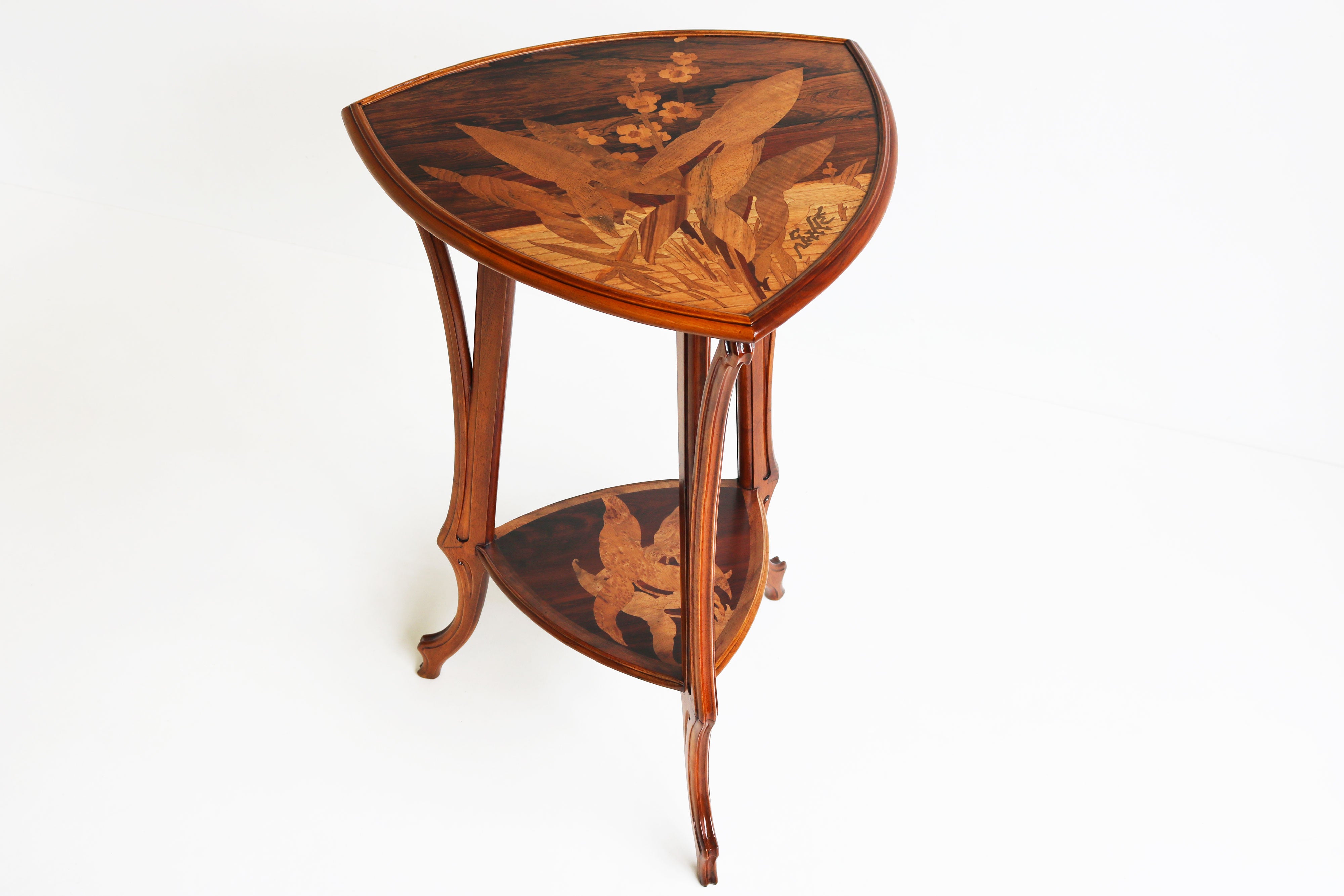 Antique Art Nouveau side table / gueridon by Emile Gallé 1905