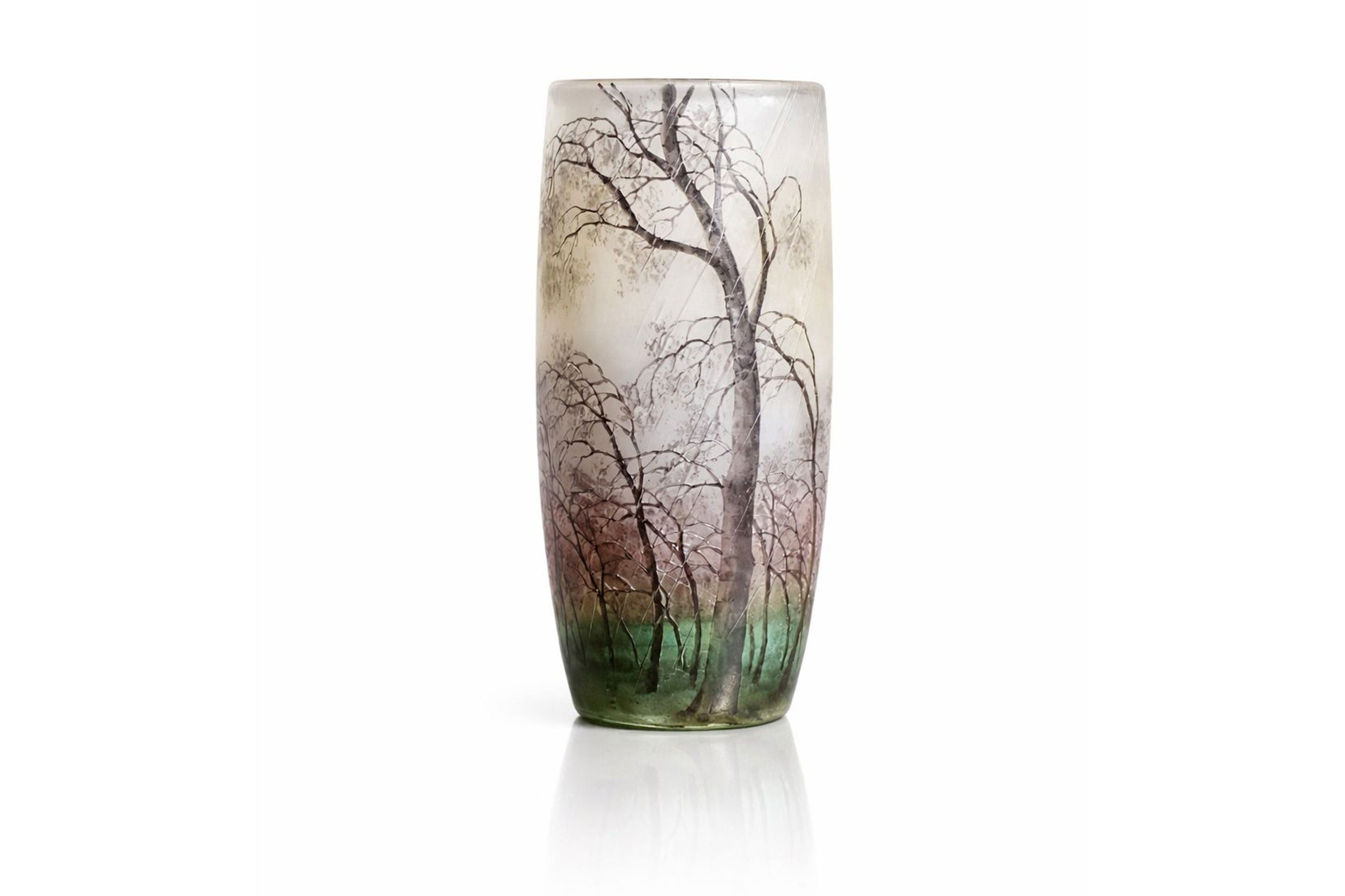 Stunning Daum Nancy ''Paysage de Pluie'' vase (rain scene) 1900