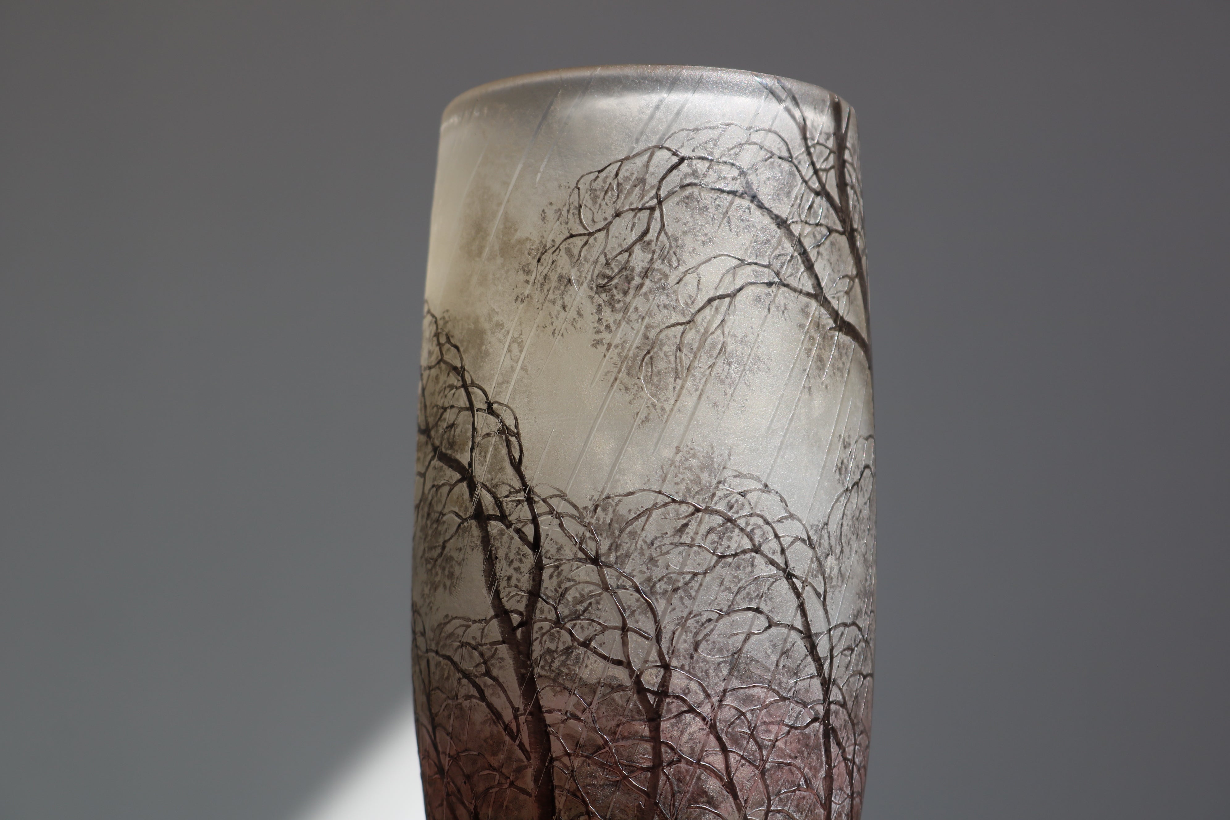 Stunning Daum Nancy ''Paysage de Pluie'' vase (rain scene) 1900
