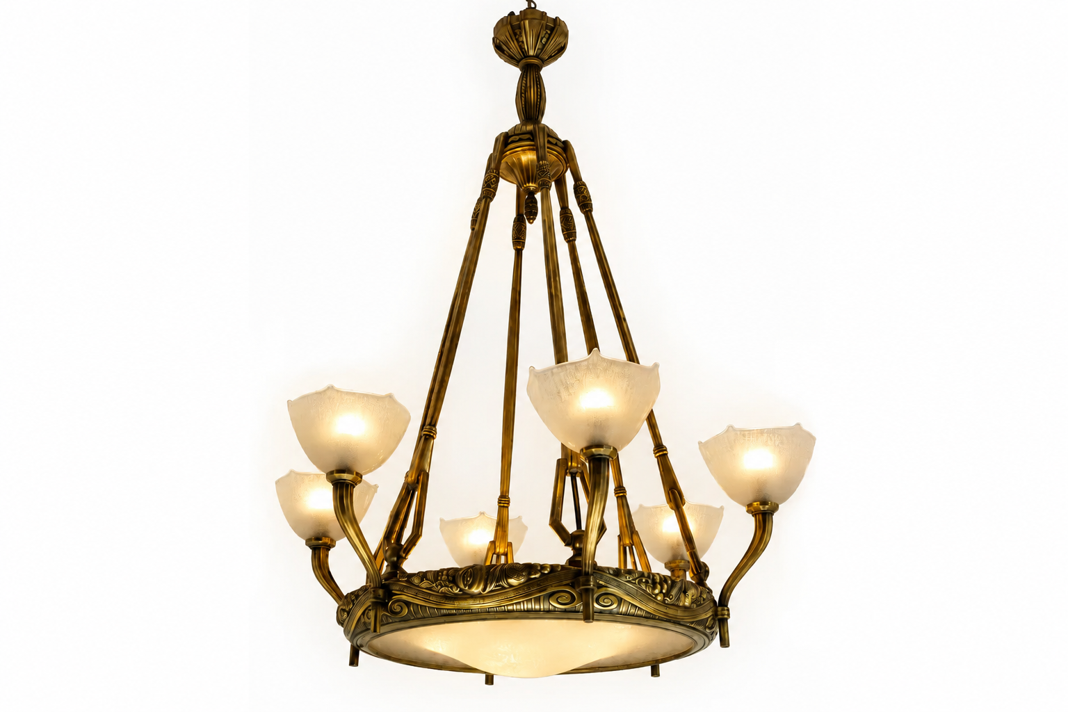 Monumental chandelier by Maurice Dufrene & Daum Nancy 1920