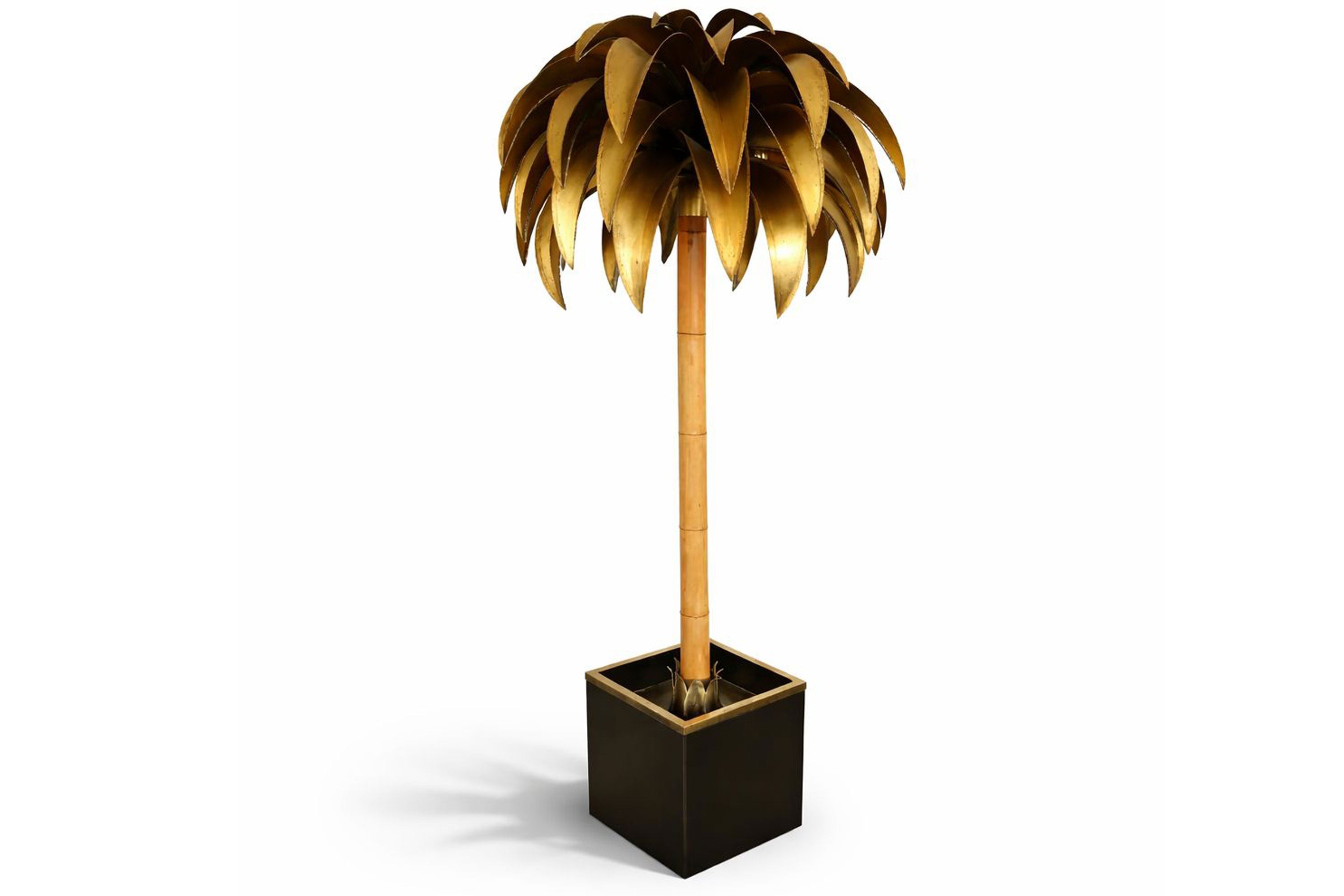 Large Palm floor lamp by Christian Techoueyres for Maison Jansen 1970