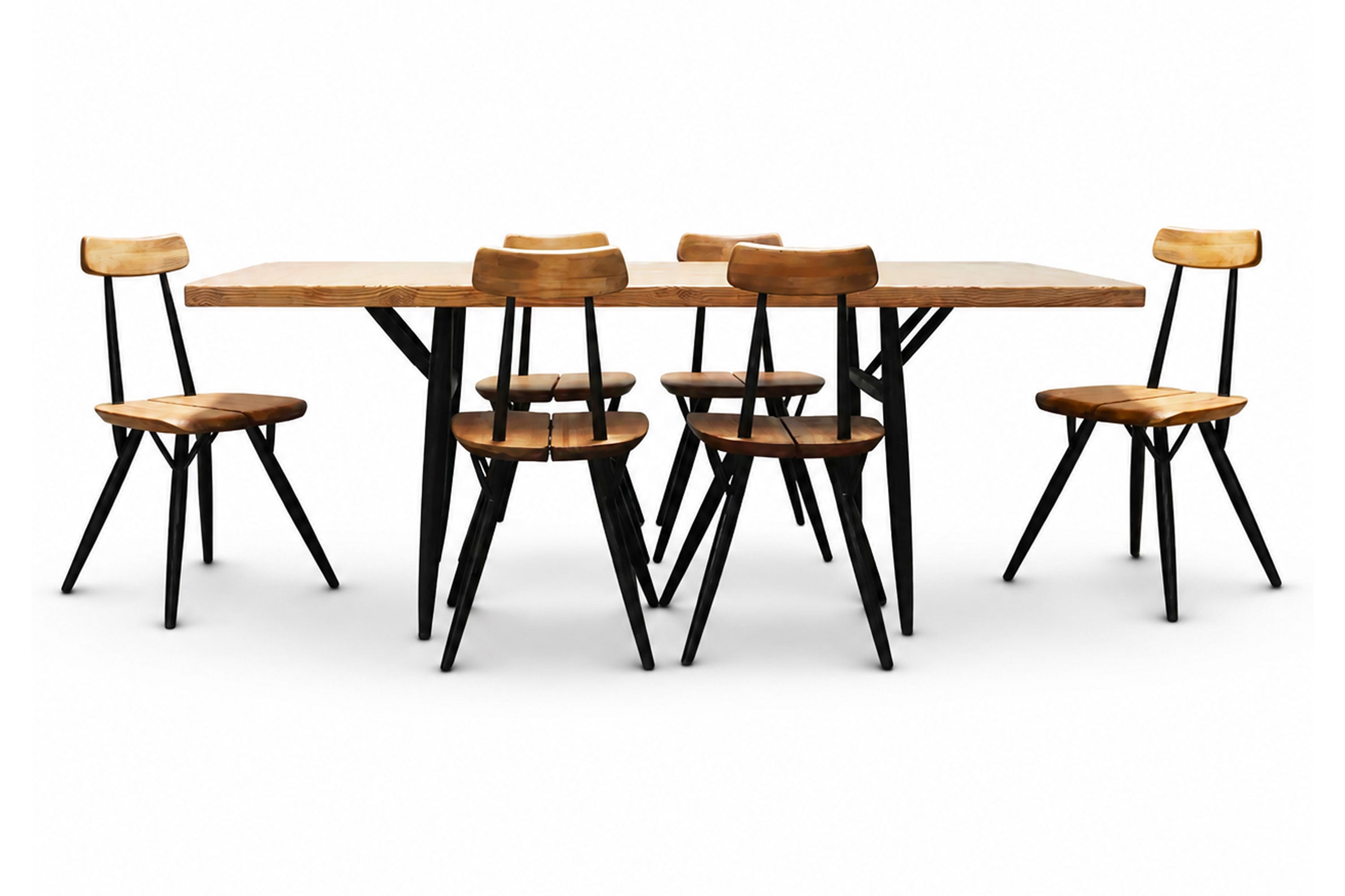 Rare ''Pirkka'' dining room set by Ilmari Tapiovaara for Laukaan Puu 1955
